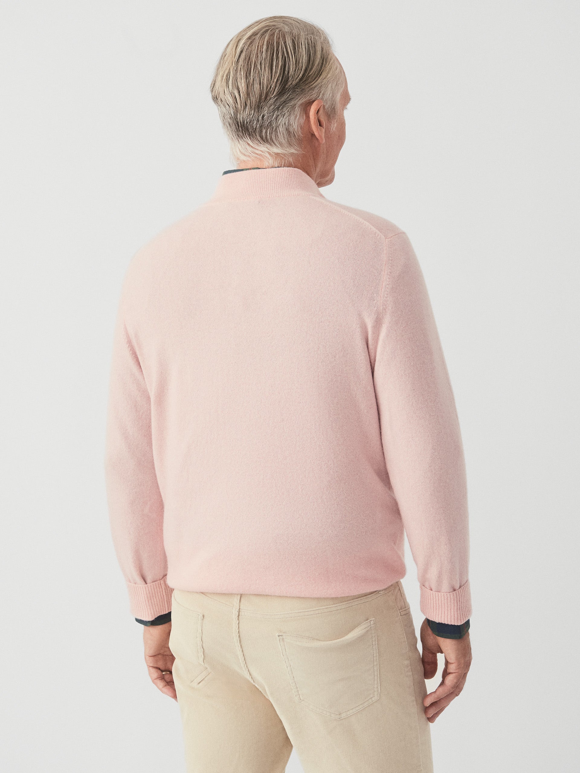 J.McLaughlin Henry sweater in heather pink made with cashmere