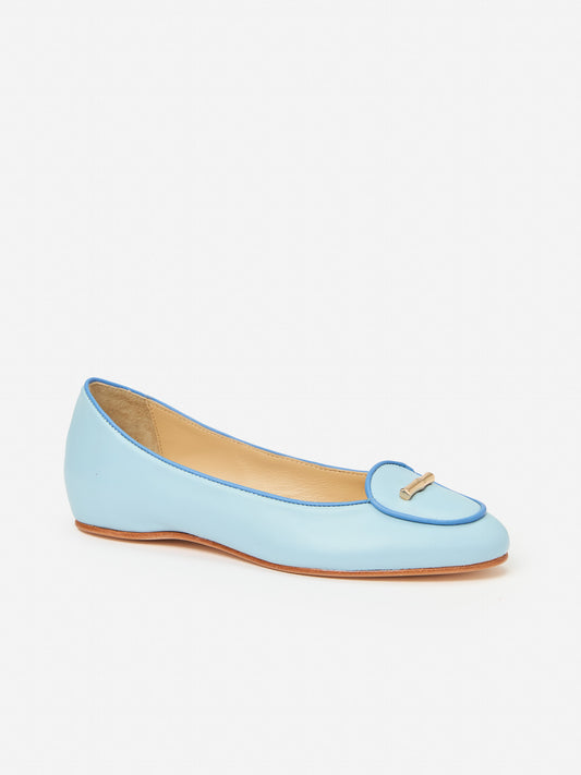 J.McLaughlin Hollis flats in light blue made with lamb nappa leather. 
