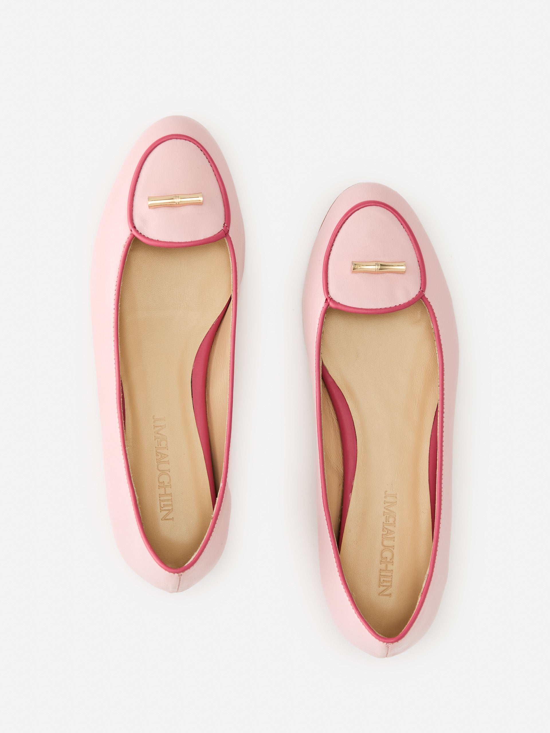 J.McLaughlin Hollis flats in pink made with lamb nappa leather. 
