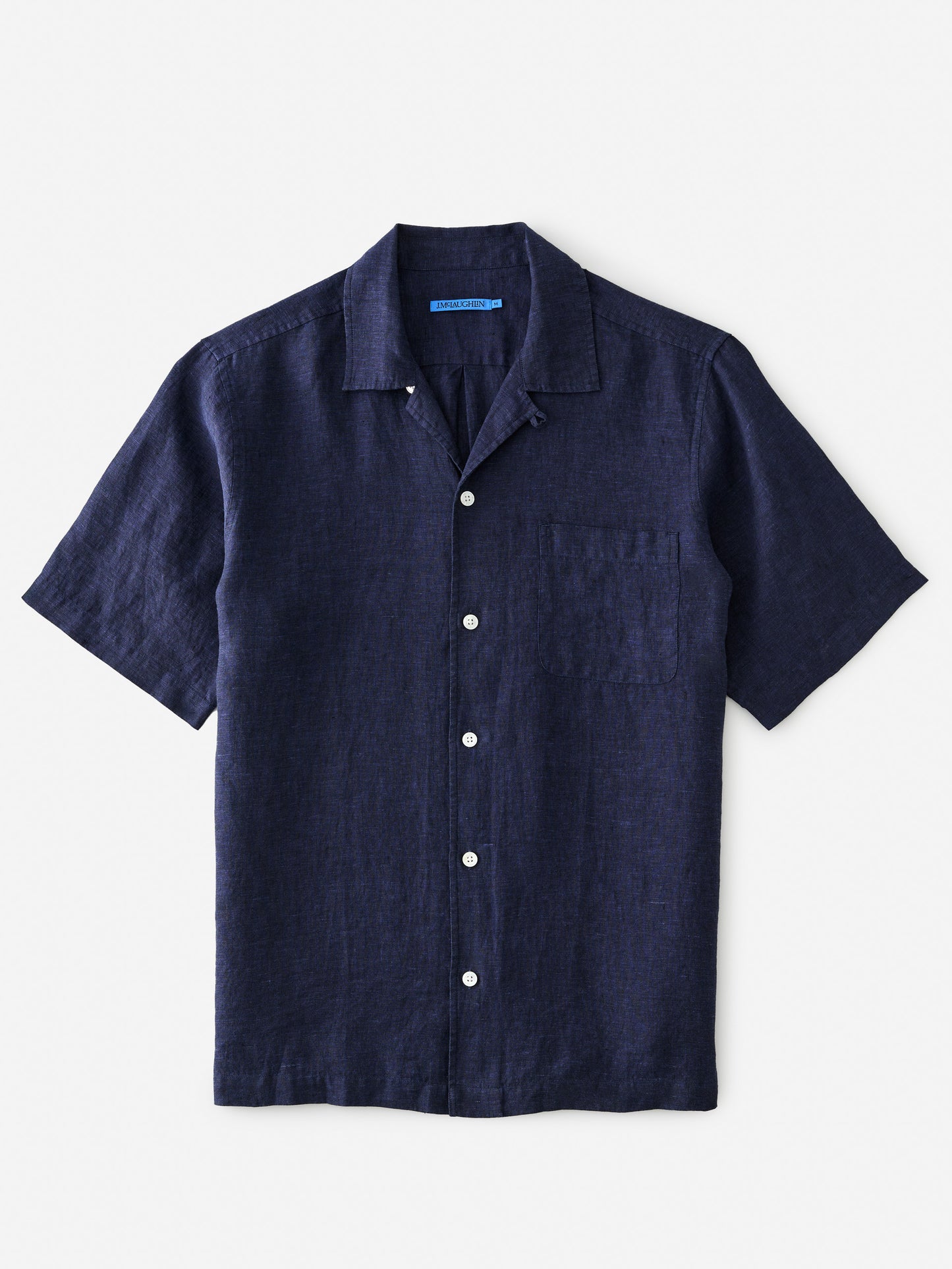 J.McLaughlin Irons shirt in navy made with linen.
