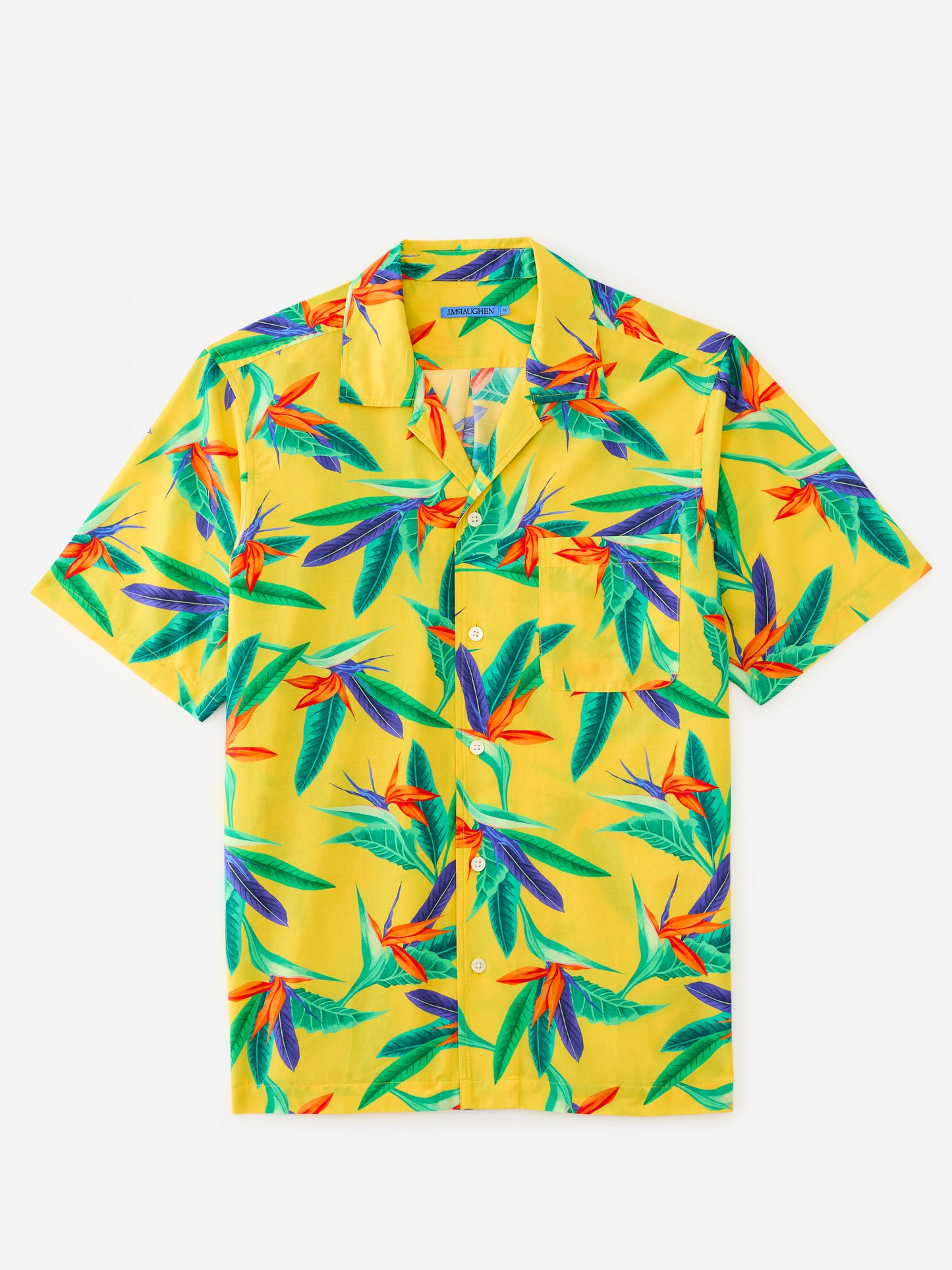 J.McLaughlin Irons shirt in yellow/multi made with silk and cotton.