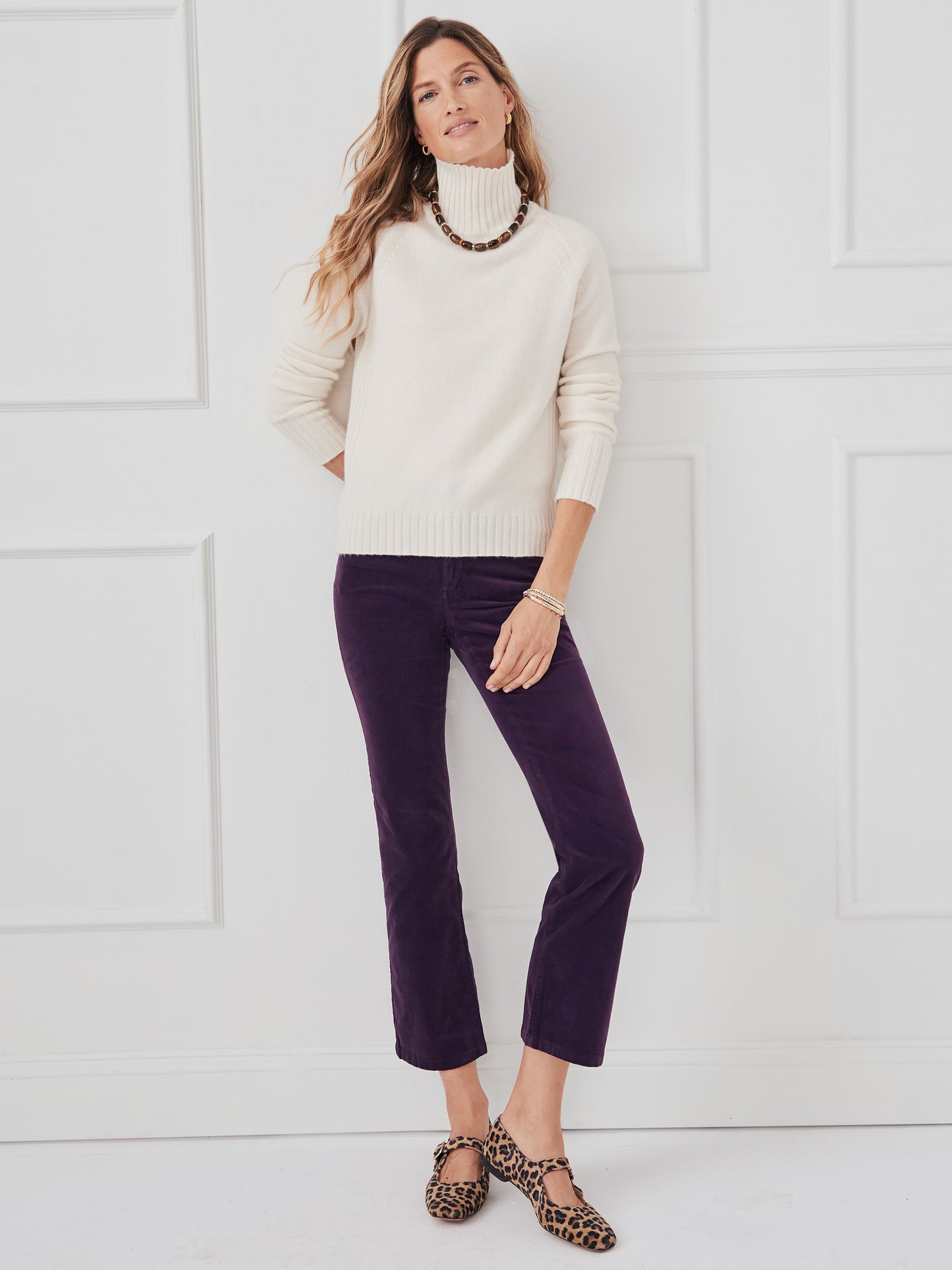 J.McLaughlin Isla sweater in ivory made with cashmere.