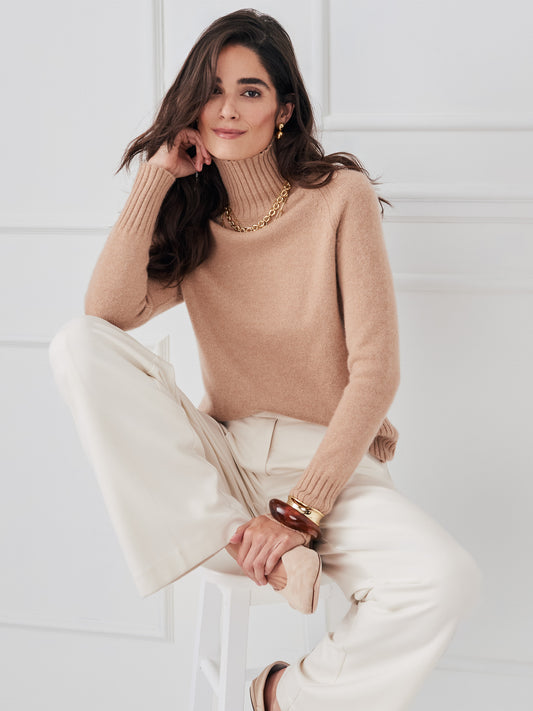 J.McLaughlin Isla sweater in teak made with cashmere.