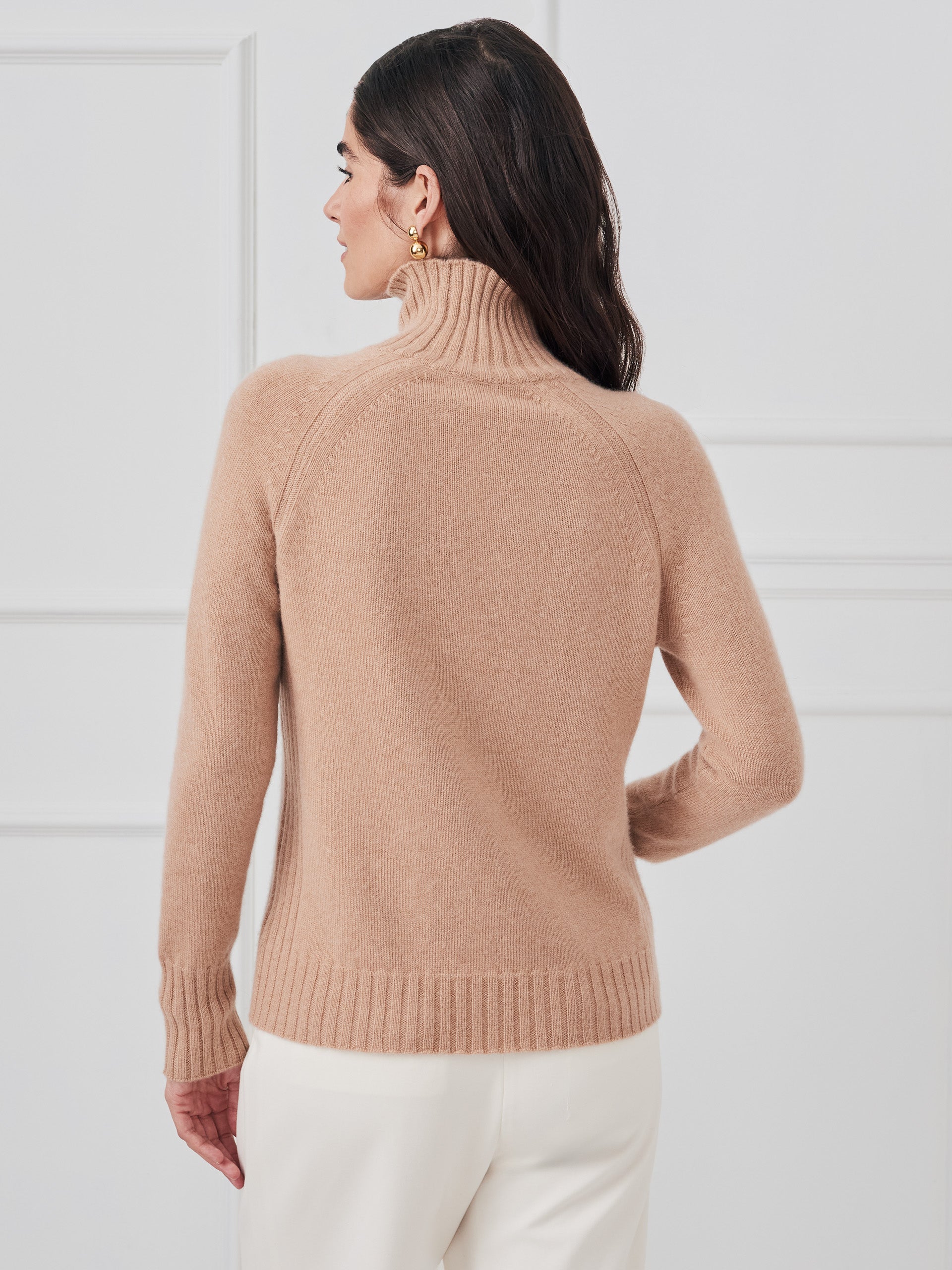 J.McLaughlin Isla sweater in teak made with cashmere.