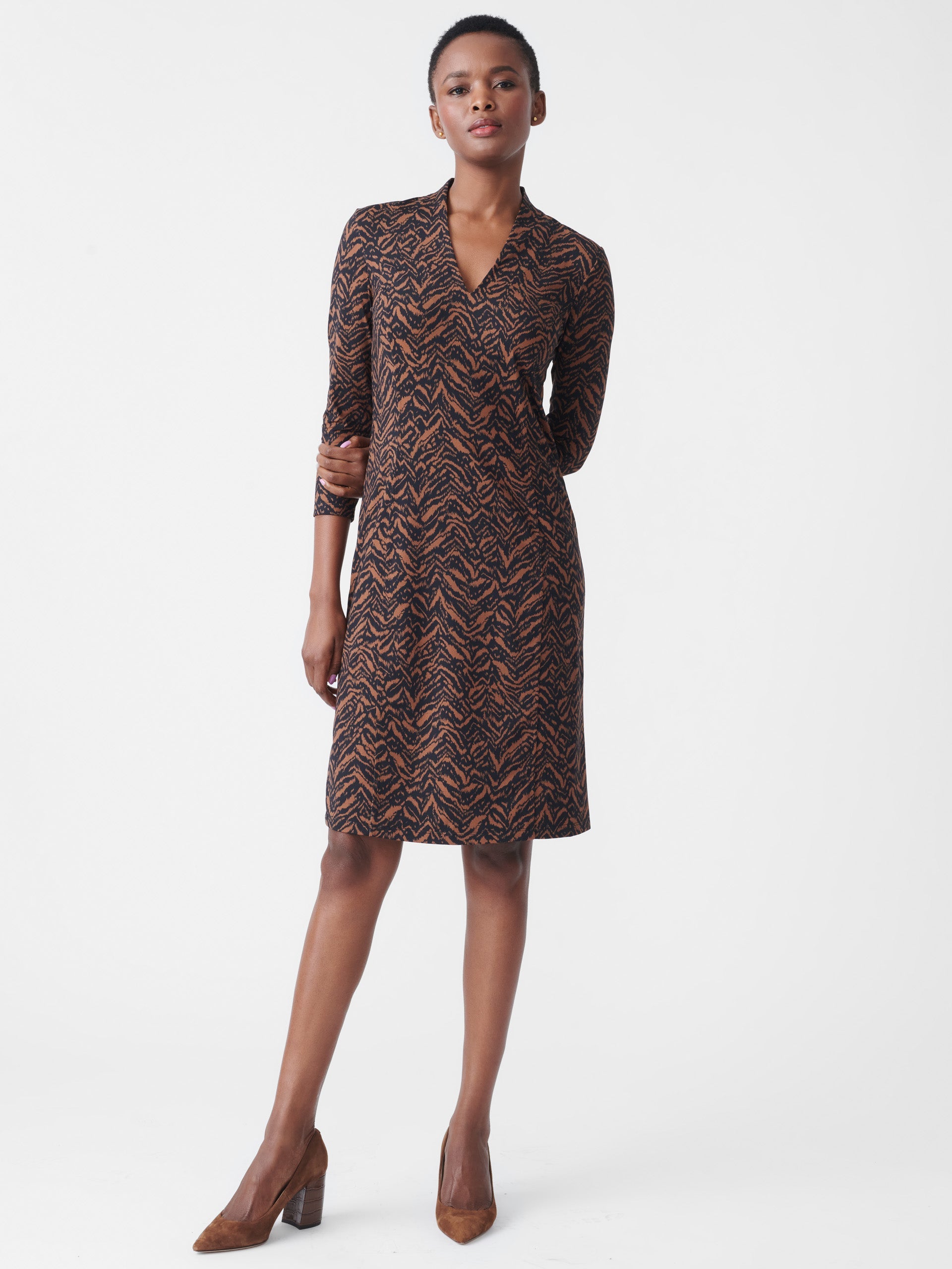 Black/Brown Ivana Dress Women's Dresses J.McLaughlin J. McLaughlin