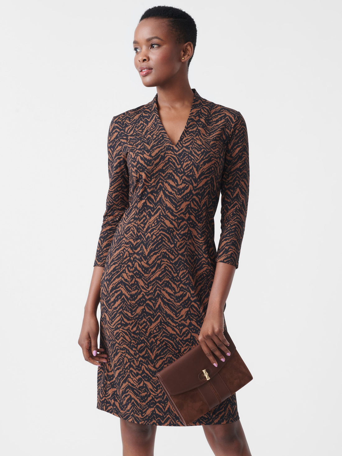 Black/Brown Ivana Dress Women's Dresses J.McLaughlin J. McLaughlin