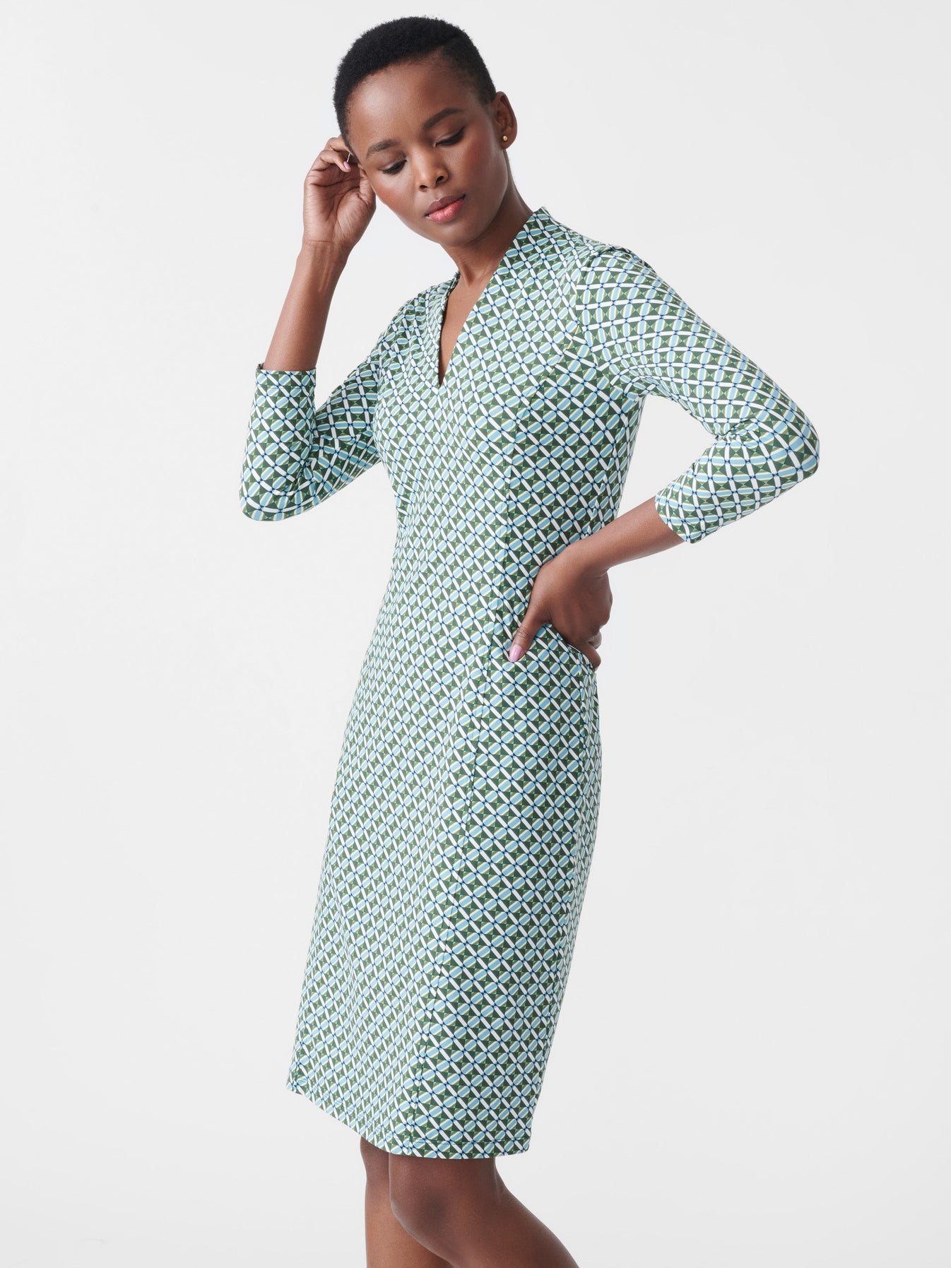 Green/Aqua Ivana Dress Women's Dresses J.McLaughlin J. McLaughlin
