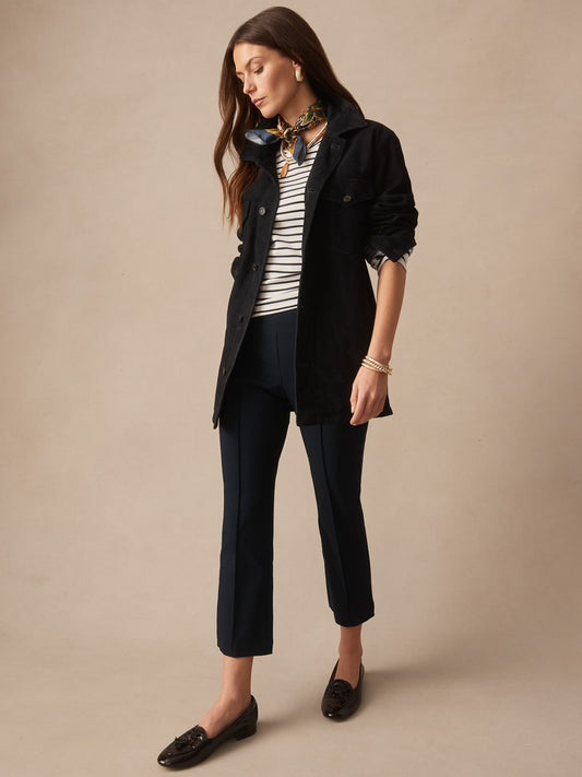 J.McLaughlin Ivy pants in winter navy made with amelia cloth. 
