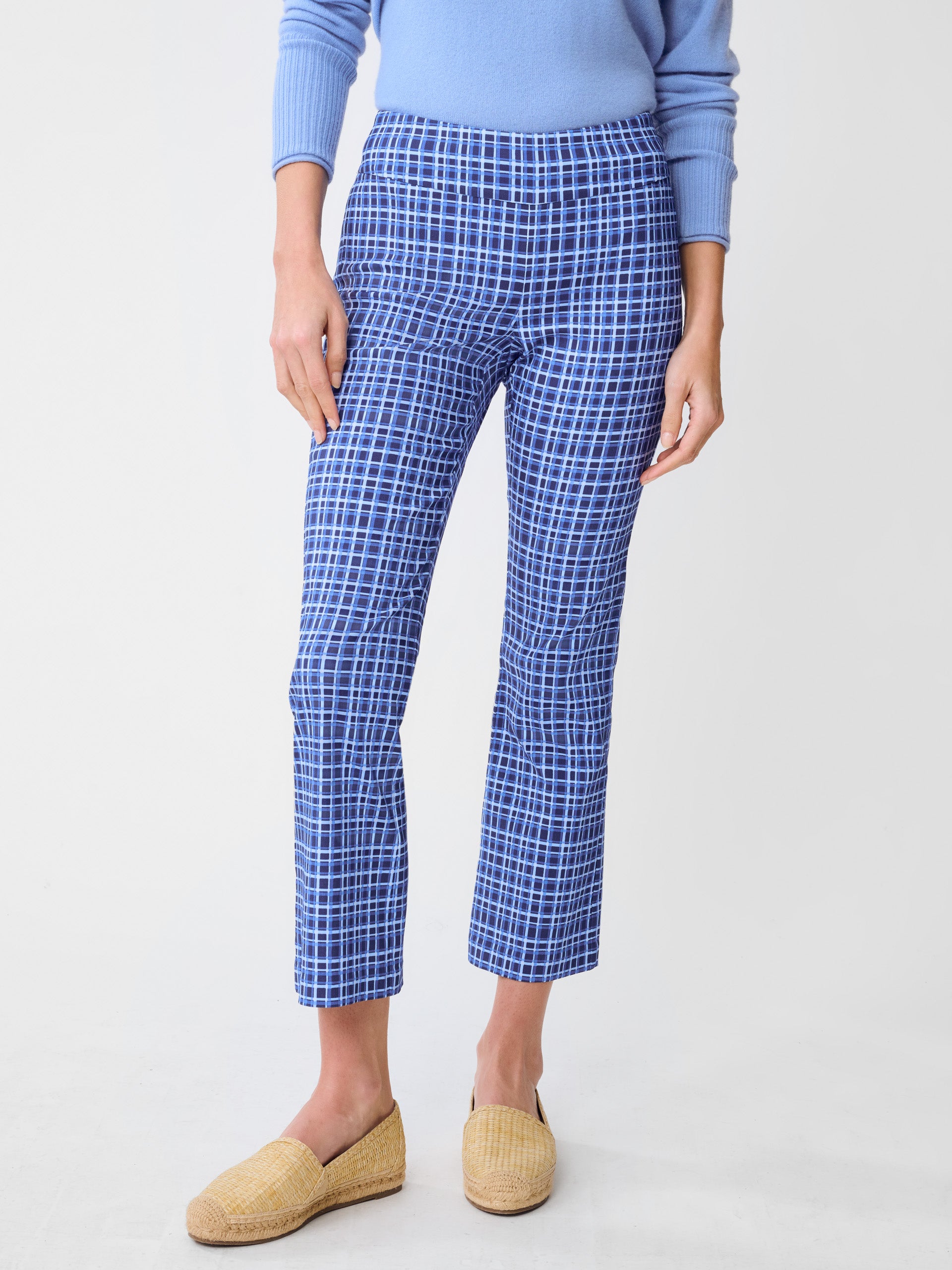 J.McLaughlin Ivy pants in Navy/Blue made with Amelia Cloth.  