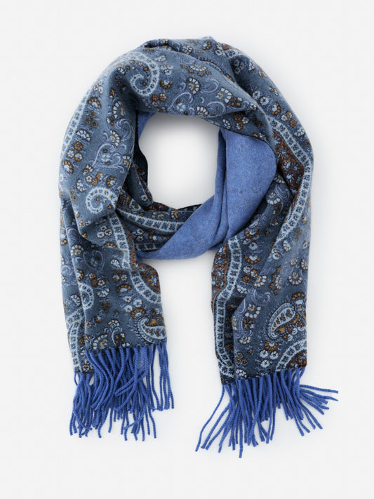 J.McLaughlin Jaipur scarf in navy/brown made with cashmere.