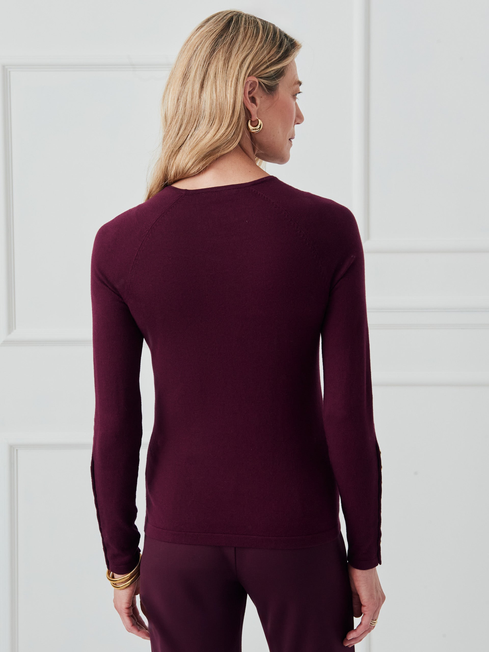 J.McLaughlin Jamey sweater in merlot made with cotton/modal. 