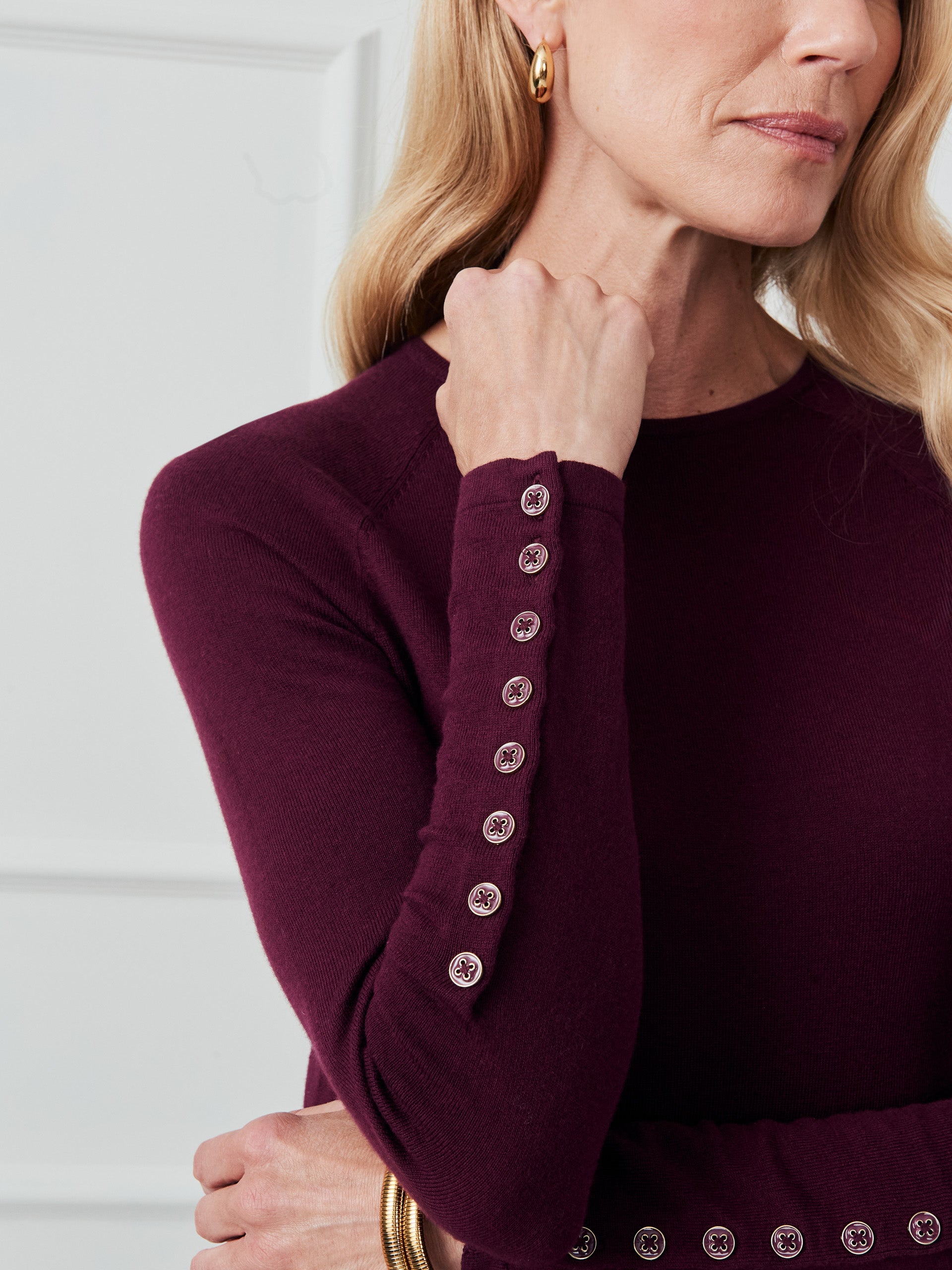 J.McLaughlin Jamey sweater in merlot made with cotton/modal. 