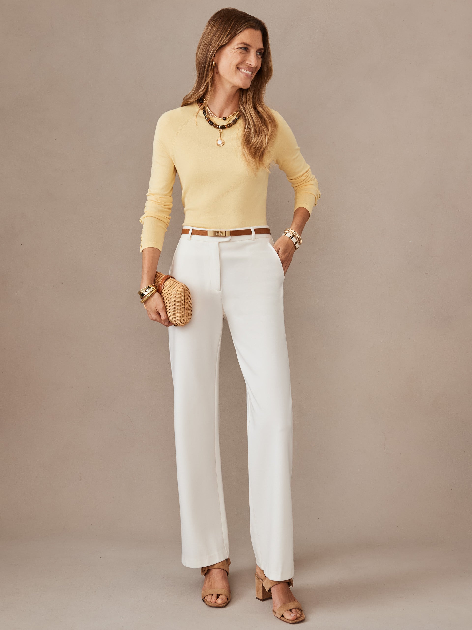 J.McLaughlin Jamey in pale yellow made with cotton/modal.