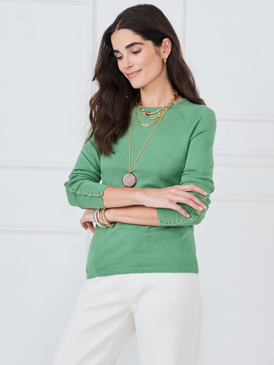 J.McLaughlin Jamey sweater in sea green made with cotton. 