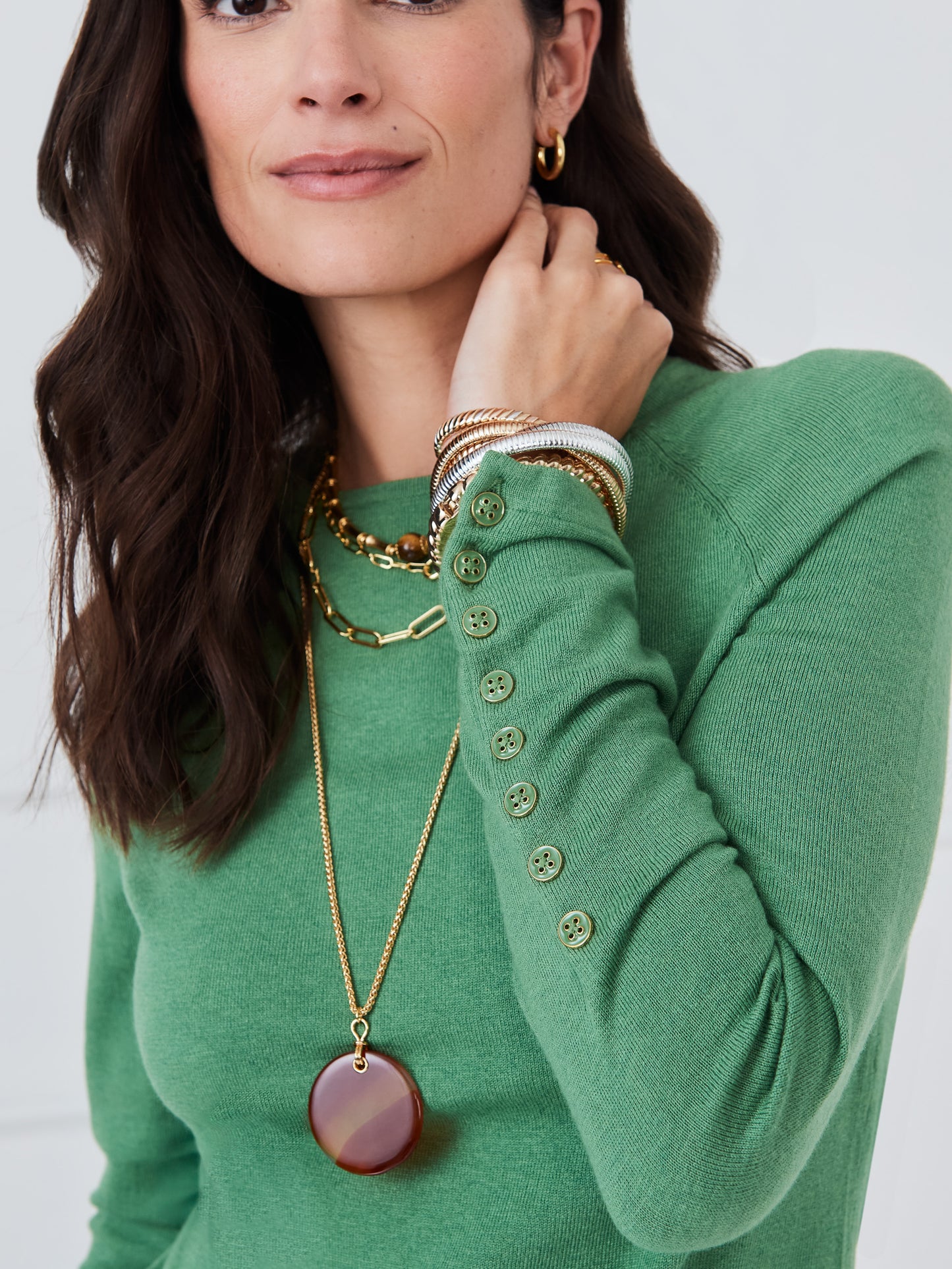 J.McLaughlin Jamey sweater in sea green made with cotton. 