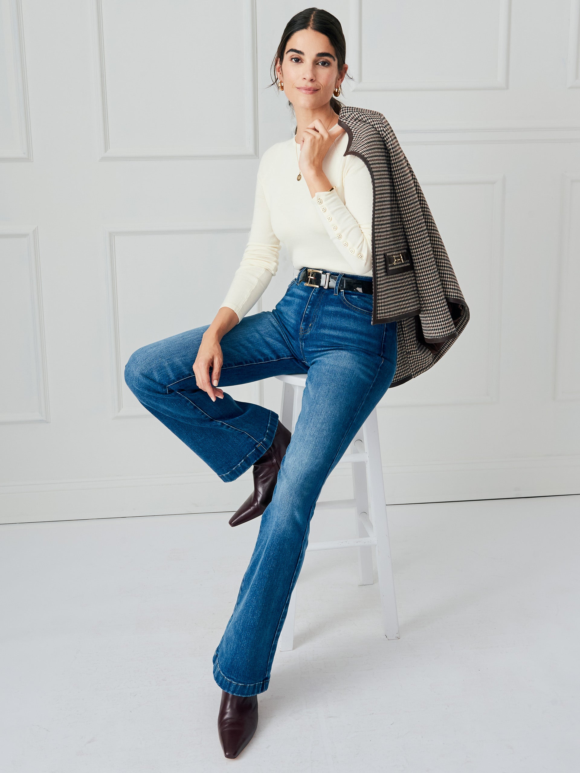 J.McLaughlin Jamey sweater in egret white made with cotton/modal. 