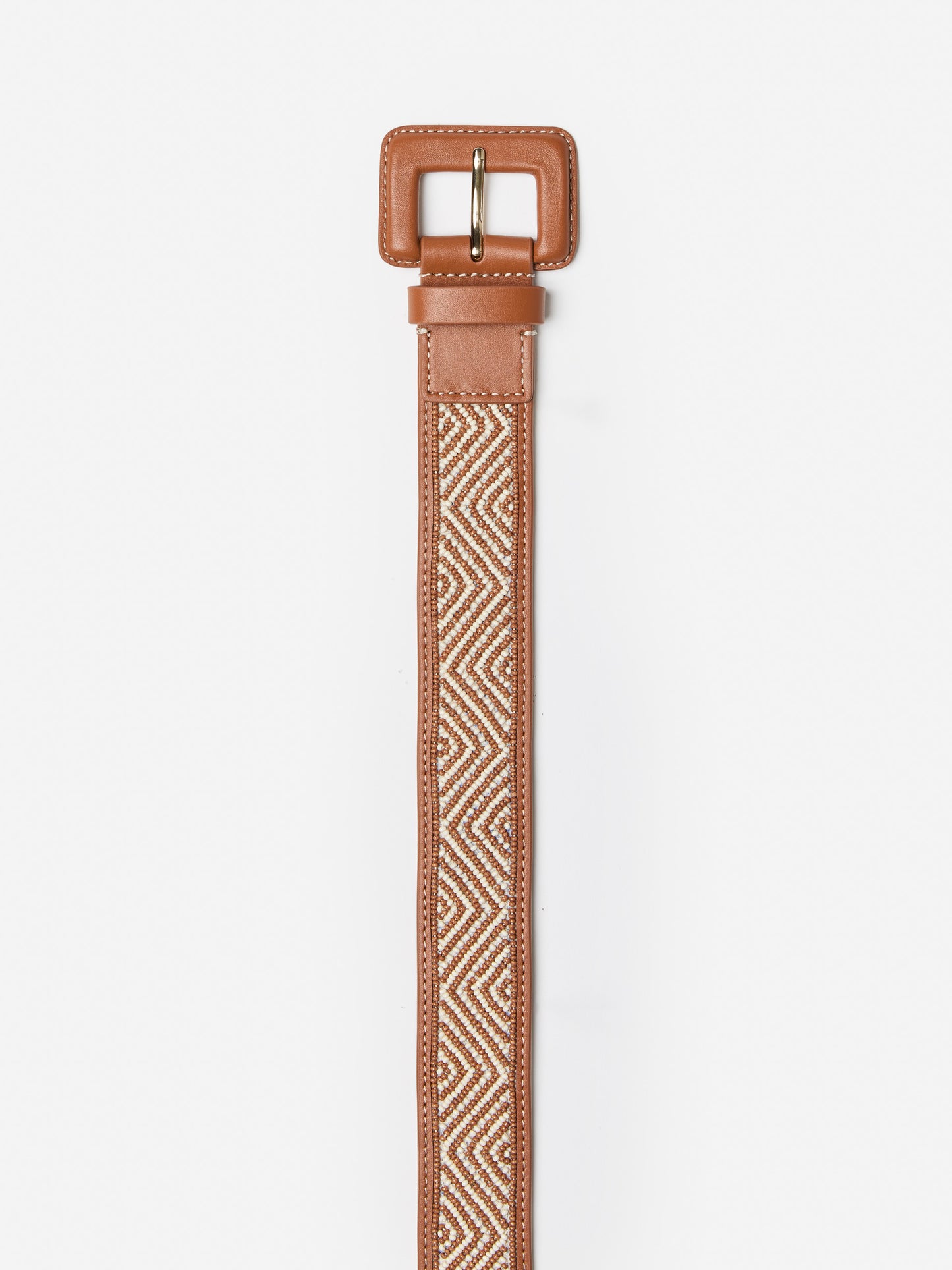 J.McLaughlin Jema belt in brown made with leather and beaded embroidery.