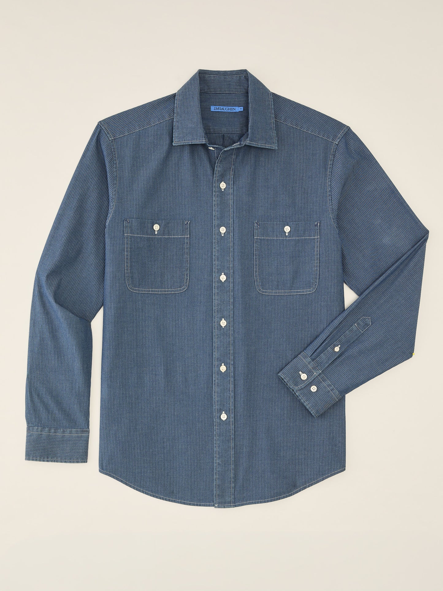 J.McLaughlin Jett shirt in Indigo made with Cotton. 