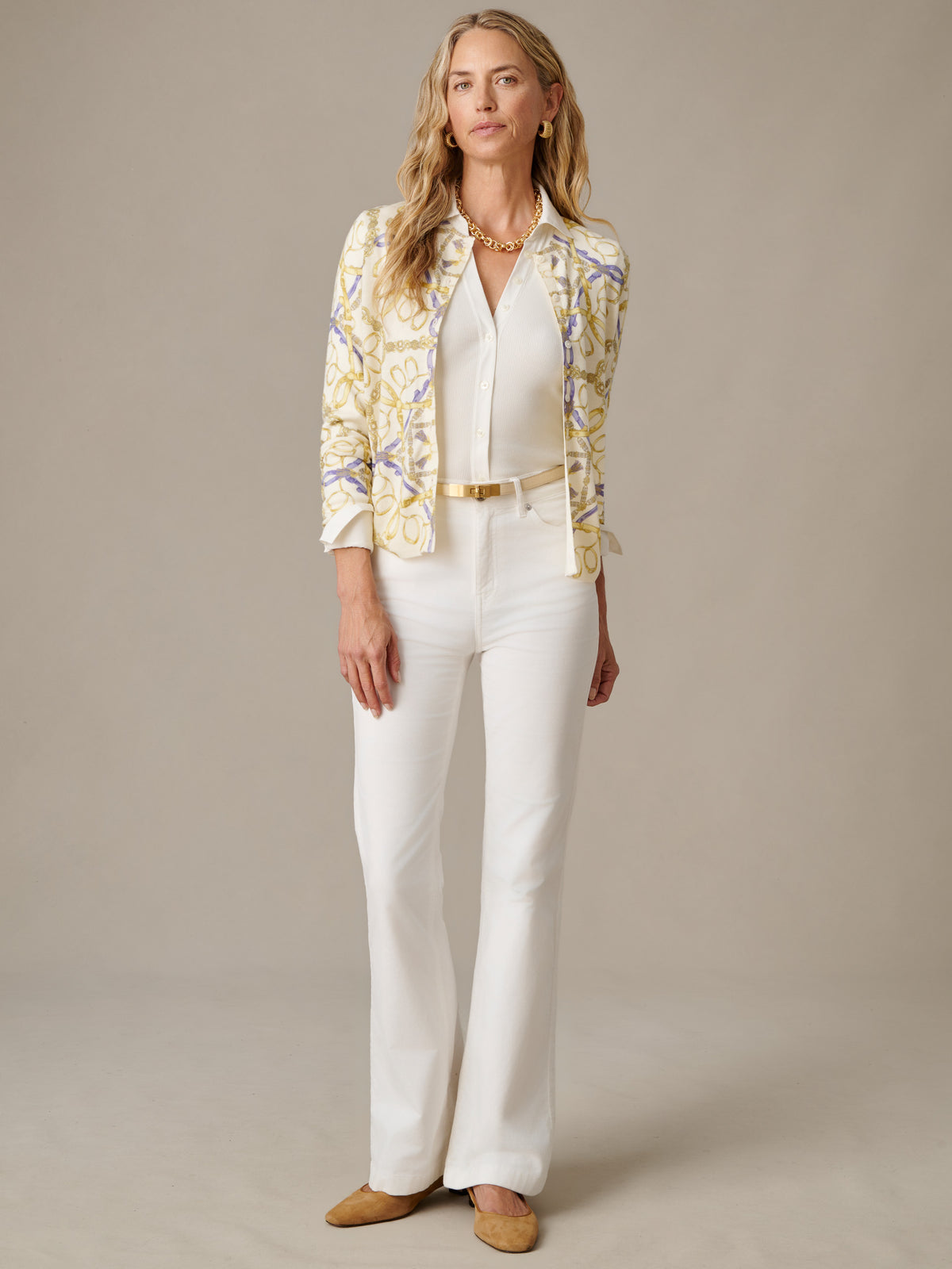 Pearl Cardigan in Mini Heraldic Tassel