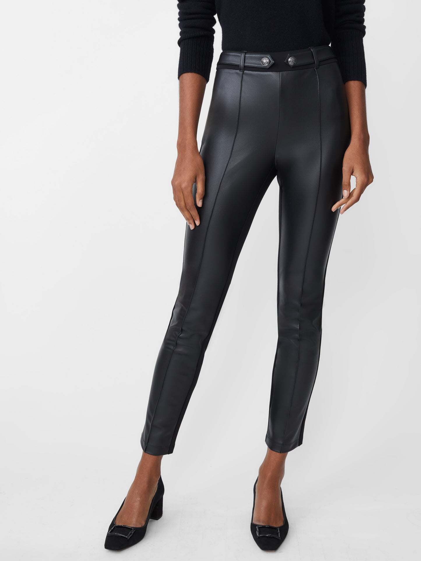 J.McLaughlin Jules leggings in black made with bainbridge and faux leather.