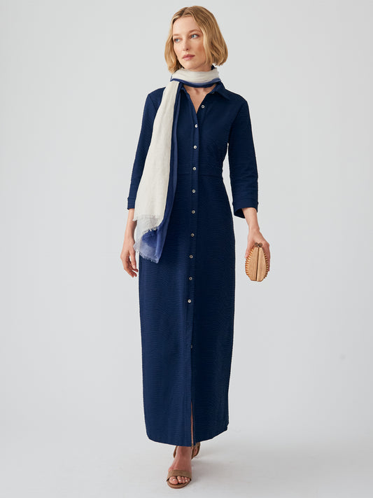 J.McLaughlin Kailyn dress in navy made with Catalina Cloth.
