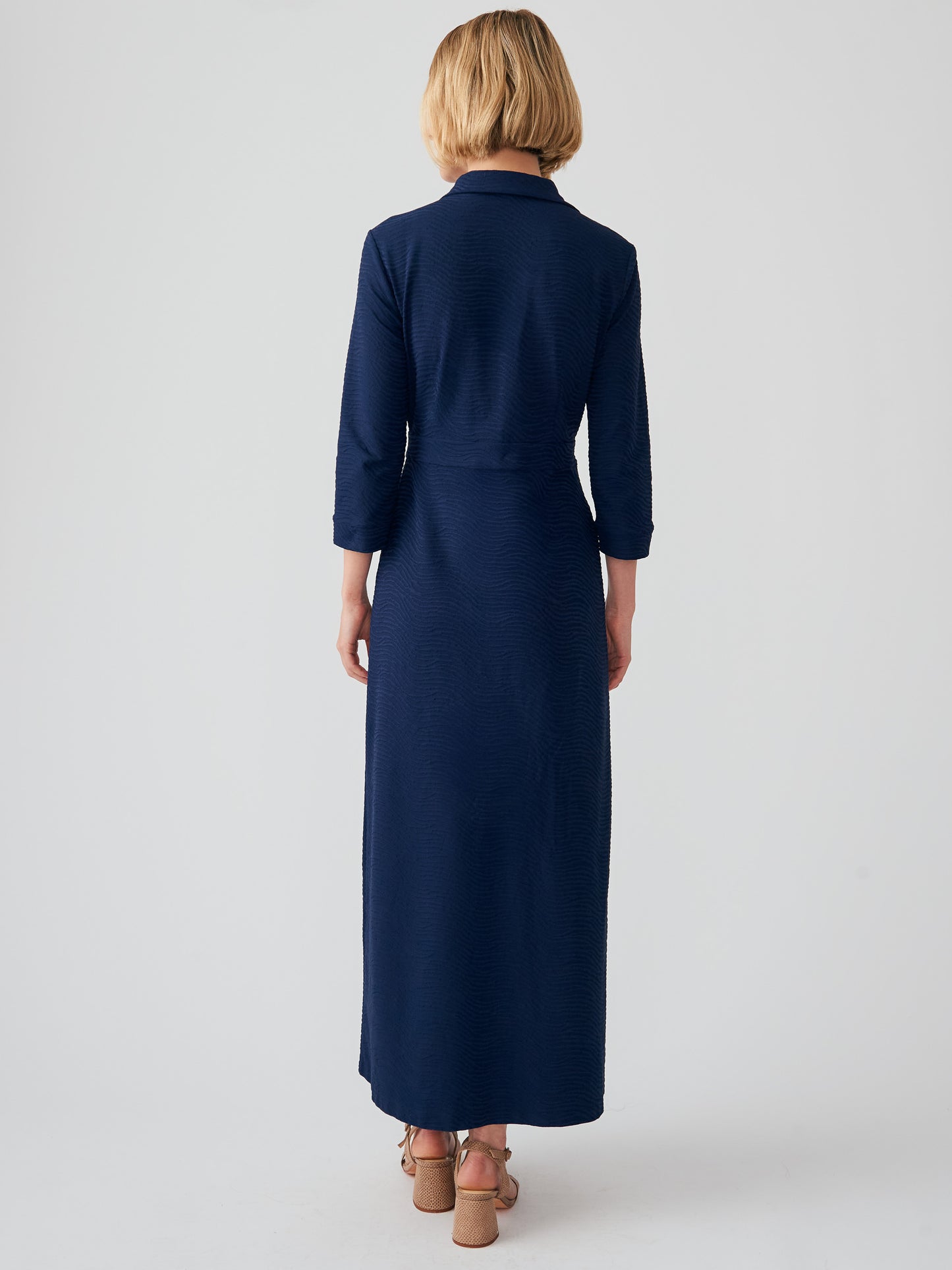 J.McLaughlin Kailyn dress in navy made with Catalina Cloth.