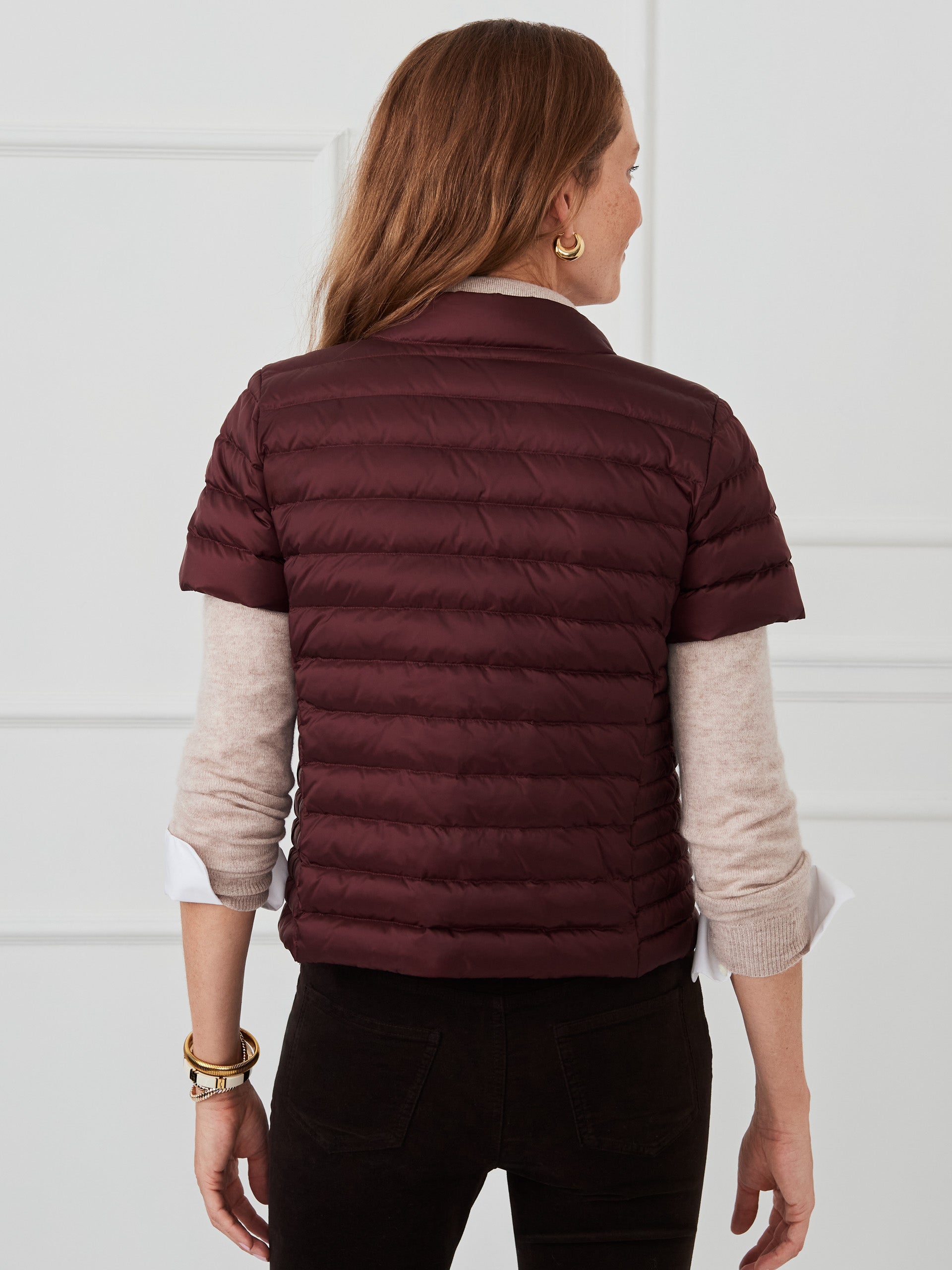 J.McLaughlin Kennedy jacket in wine made with nylon. 