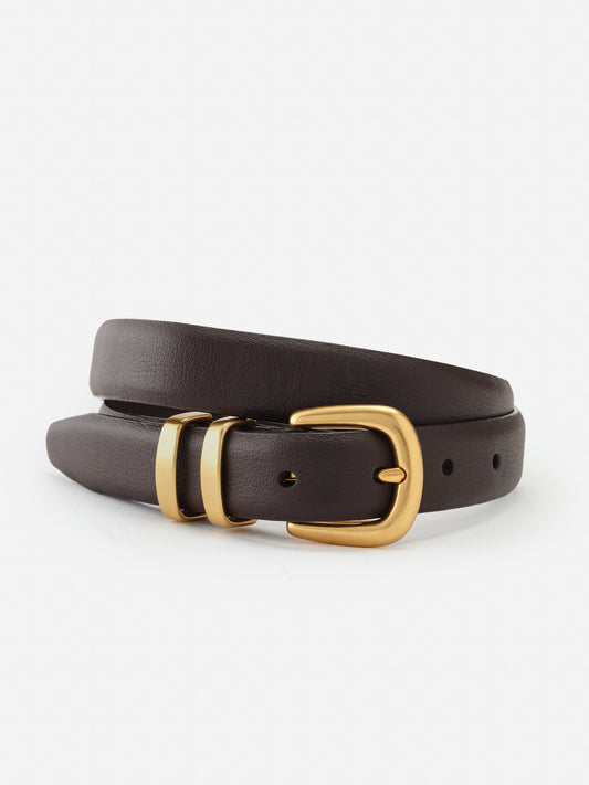 J.McLaughlin Khloe belt in dark brown made with leather.