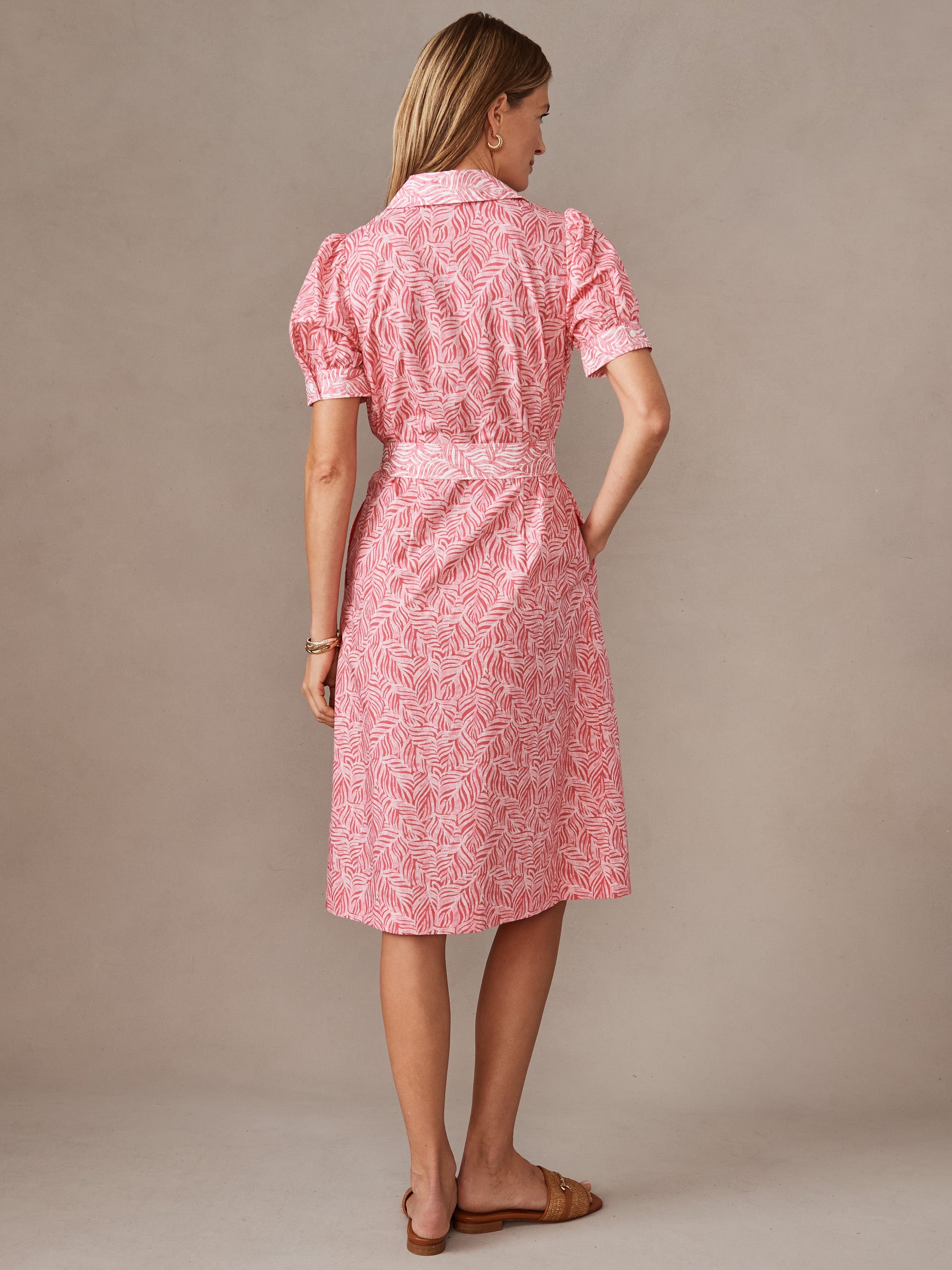J.mcLaughlin Kirby dress in rose/white made with cotton and tencel.