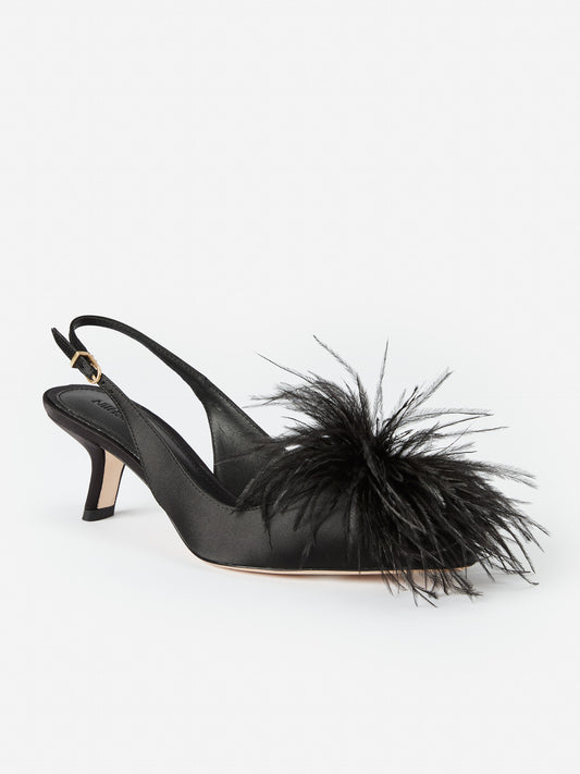 J.McLaughlin Kylie shoes in black made with satin.