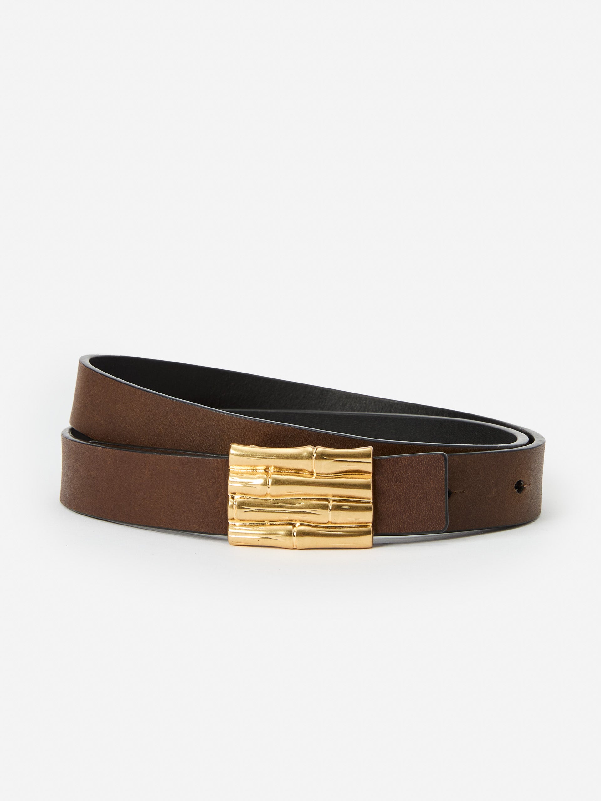 J.McLaughlin Lara belt in black/cork made with leather.