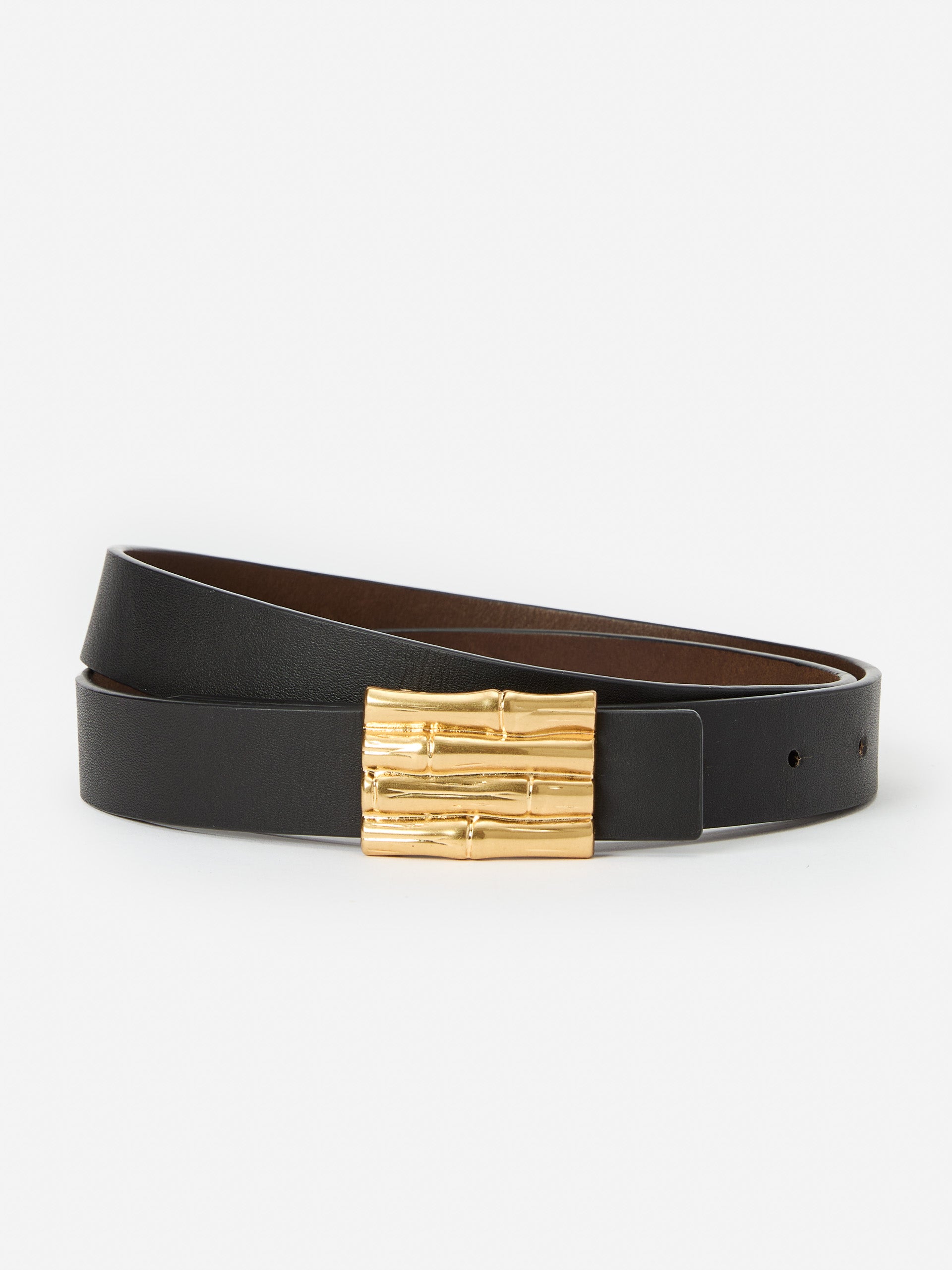 J.McLaughlin Lara belt in black/cork made with leather.