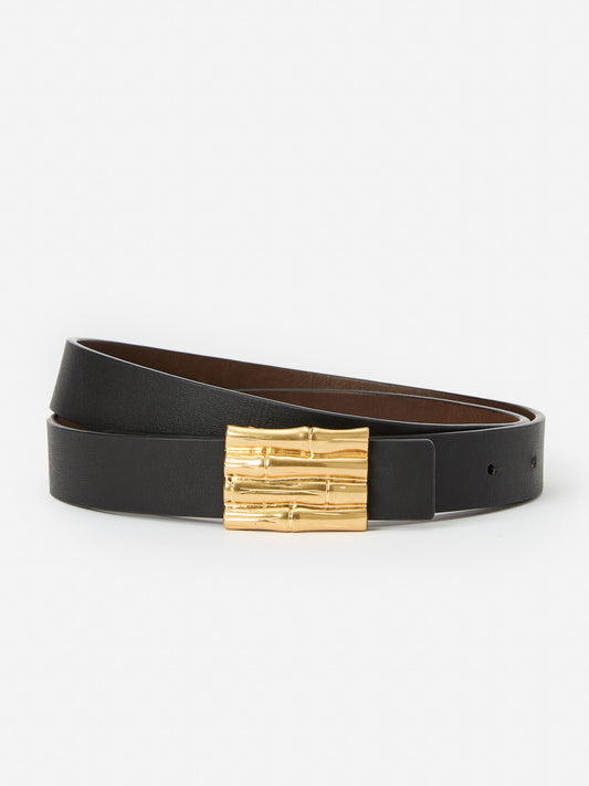 J.McLaughlin Lara belt in black/cork made with leather.
