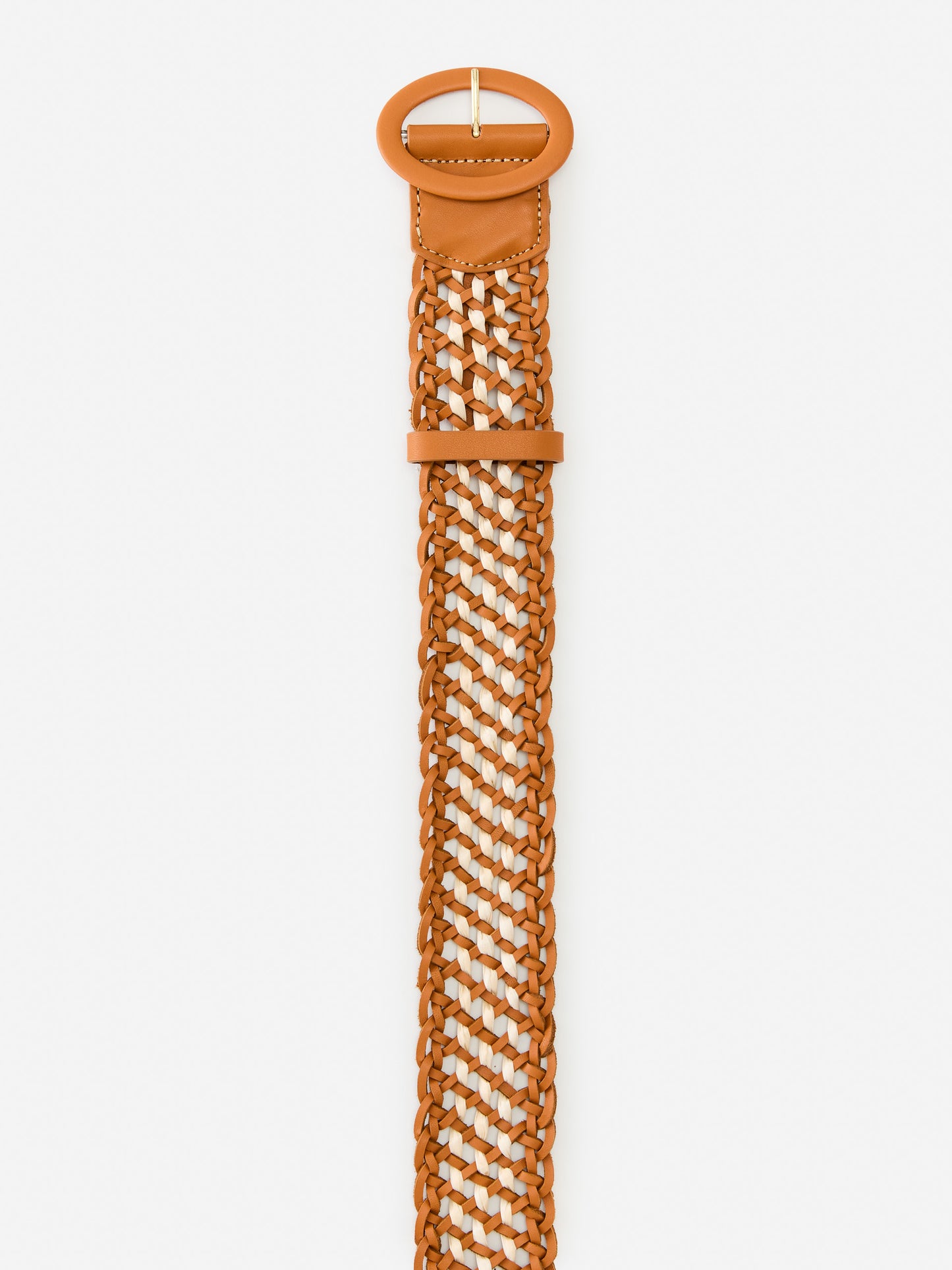 J.McLaughlin Larissa belt in vachetta/off white made with leather.
