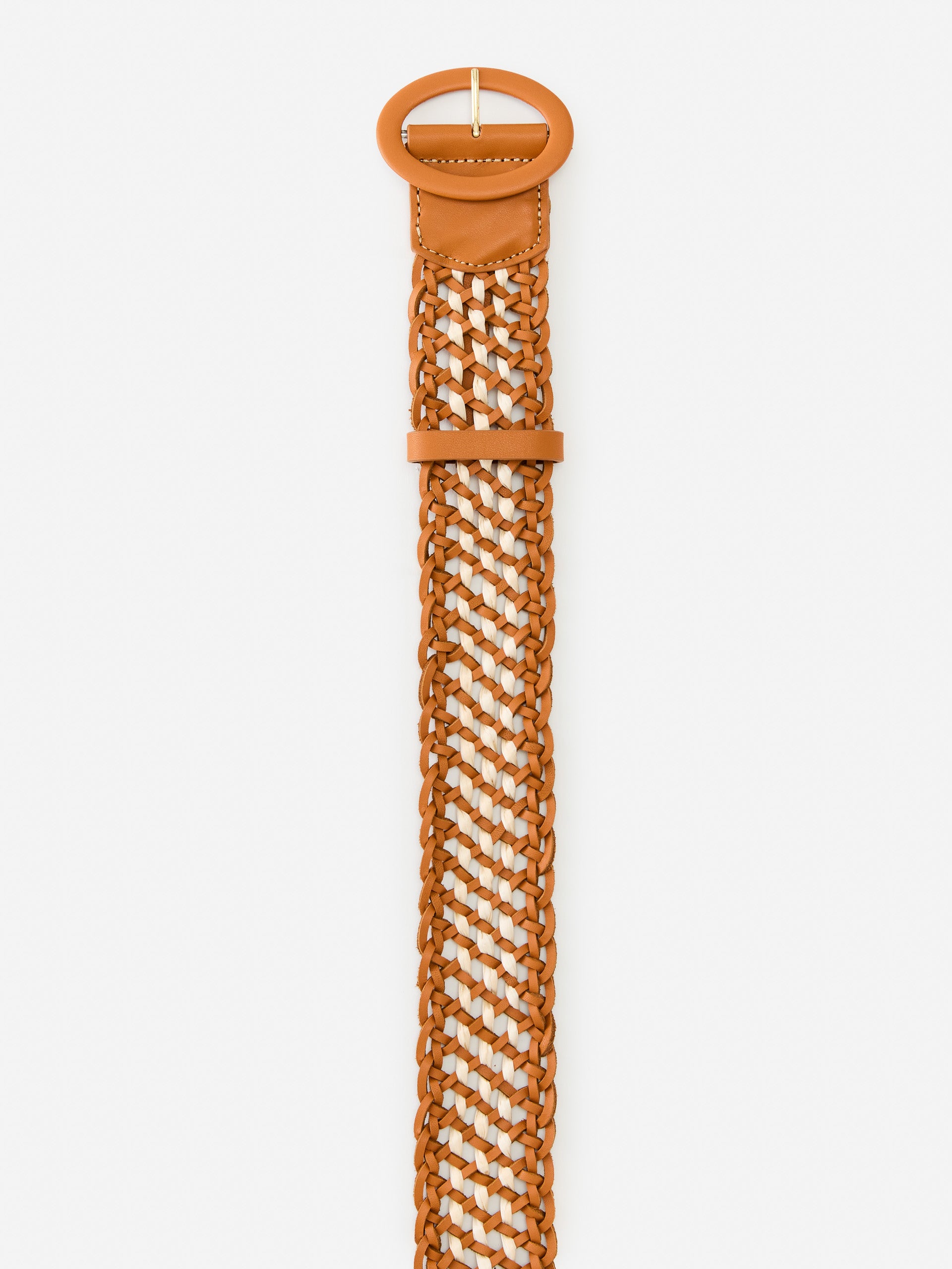 J.McLaughlin Larissa belt in vachetta/off white made with leather.