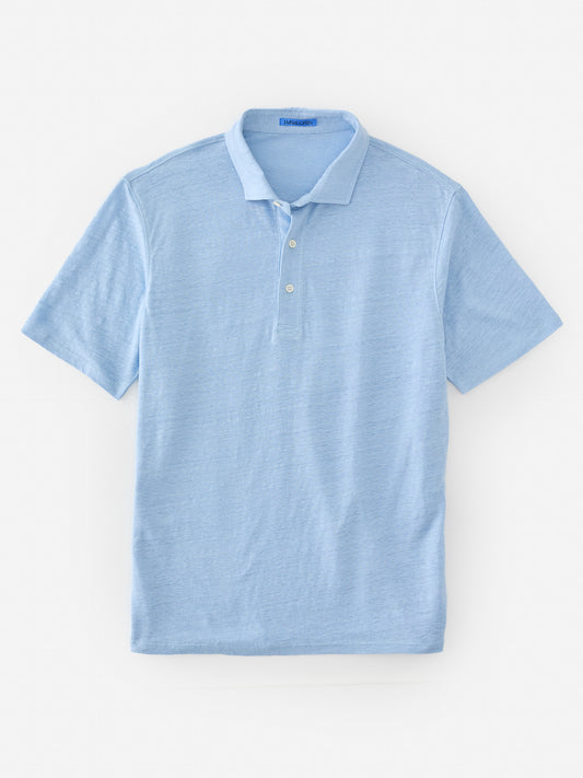 J.McLaughlin Larkspur polo in light blue made with linen.