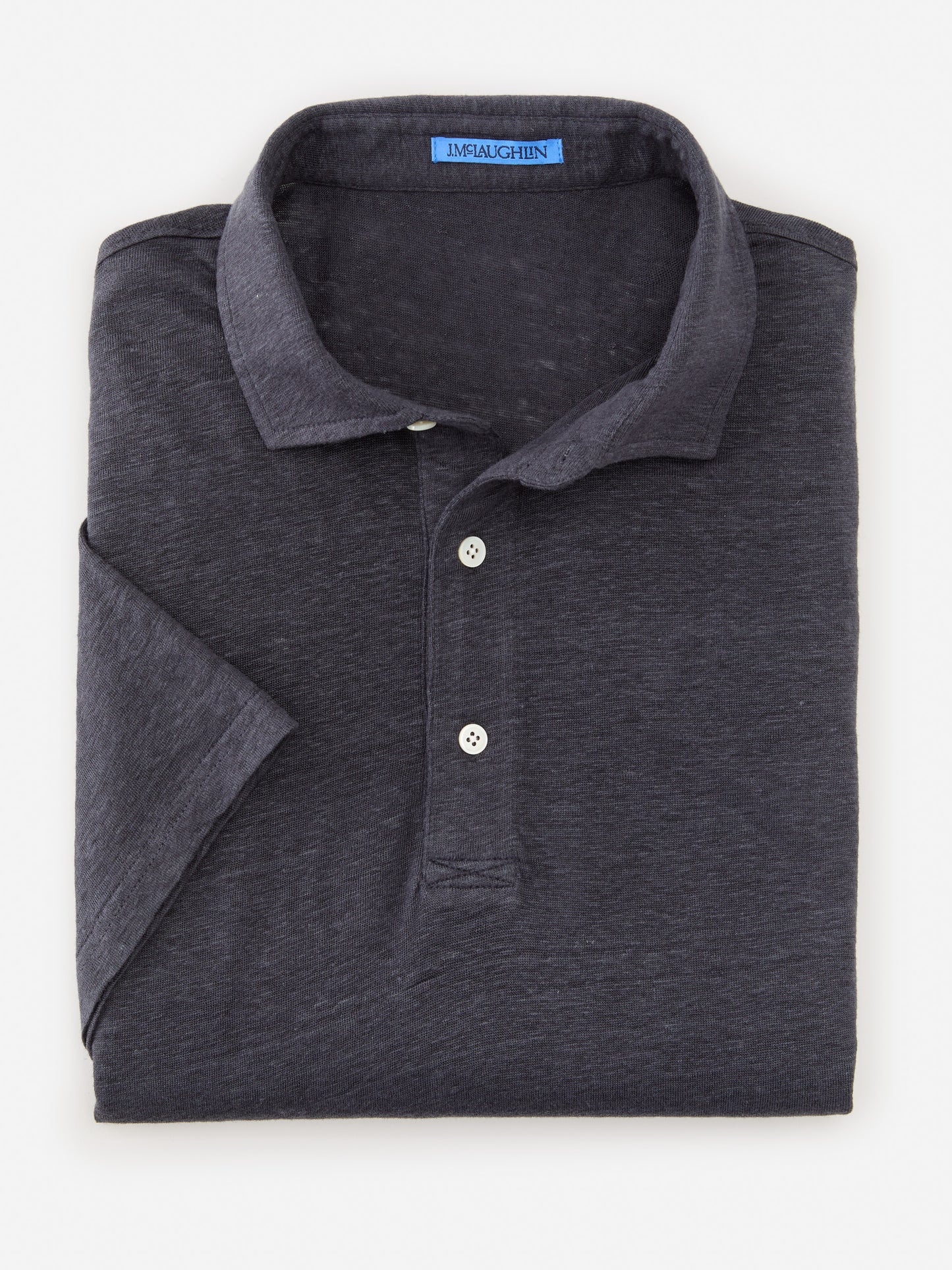 J.McLaughlin Larkspur polo in navy made with linen.