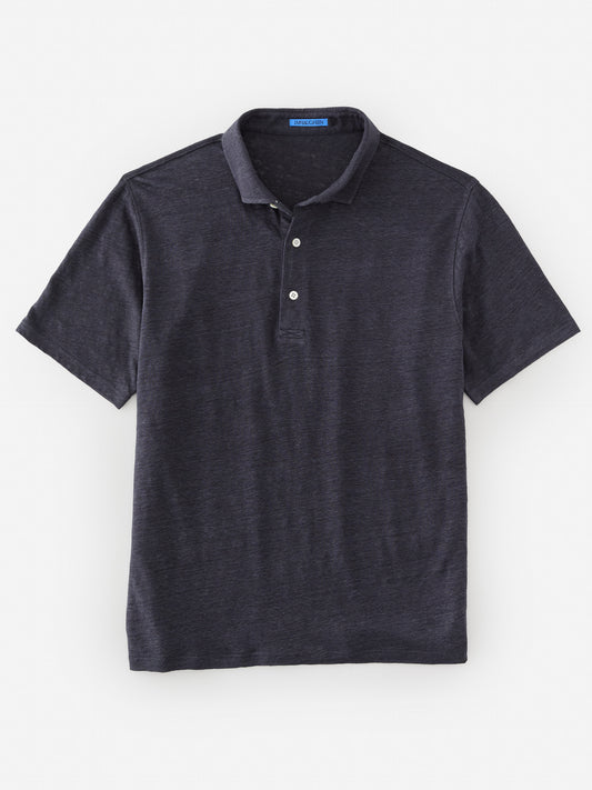 J.McLaughlin Larkspur polo in navy made with linen.