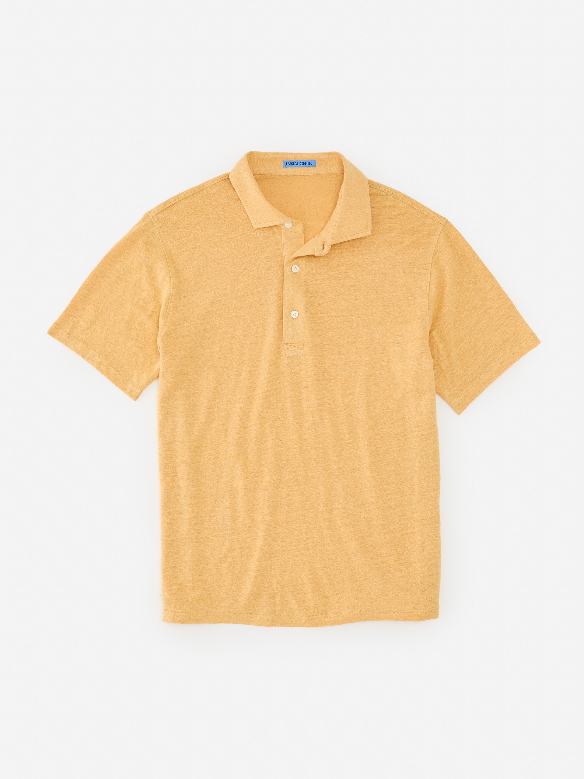 J.McLaughlin Larkspur polo in yellow made with linen.