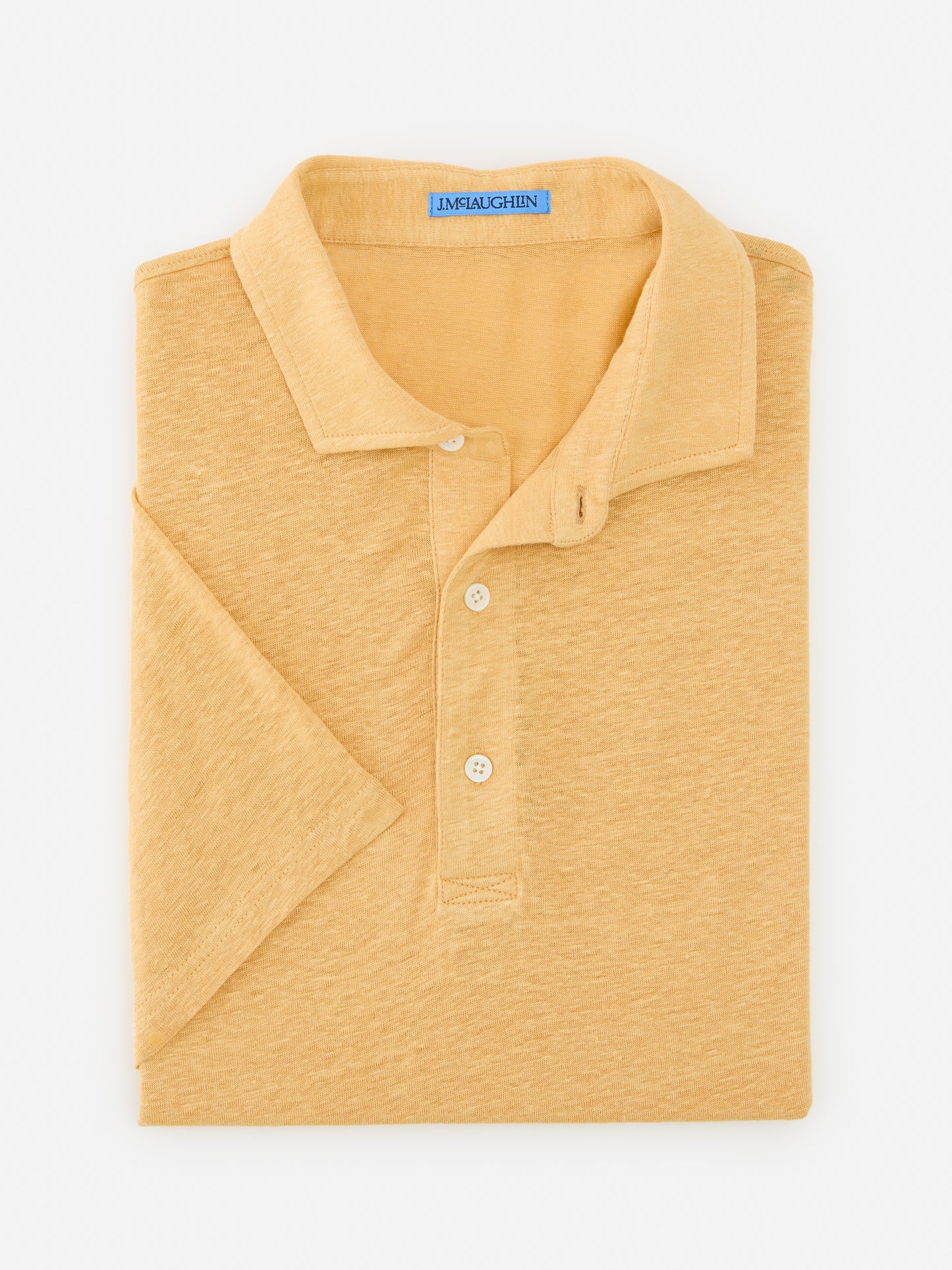 J.McLaughlin Larkspur polo in yellow made with linen.