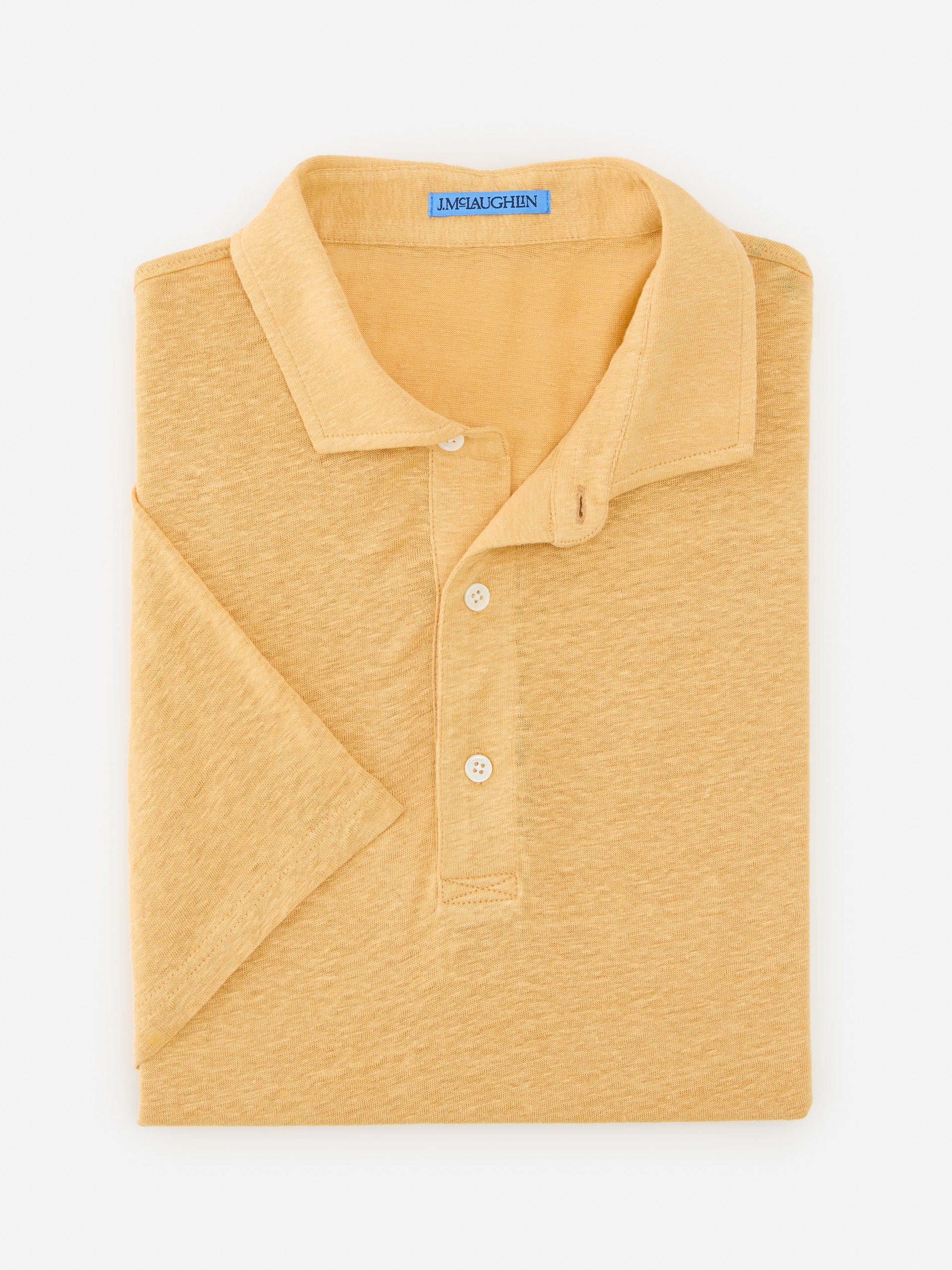 J.McLaughlin Larkspur polo in yellow made with linen.