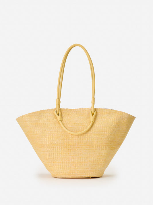 J.McLaughlin Lena Grasscloth Tote in yellow made with polyester.