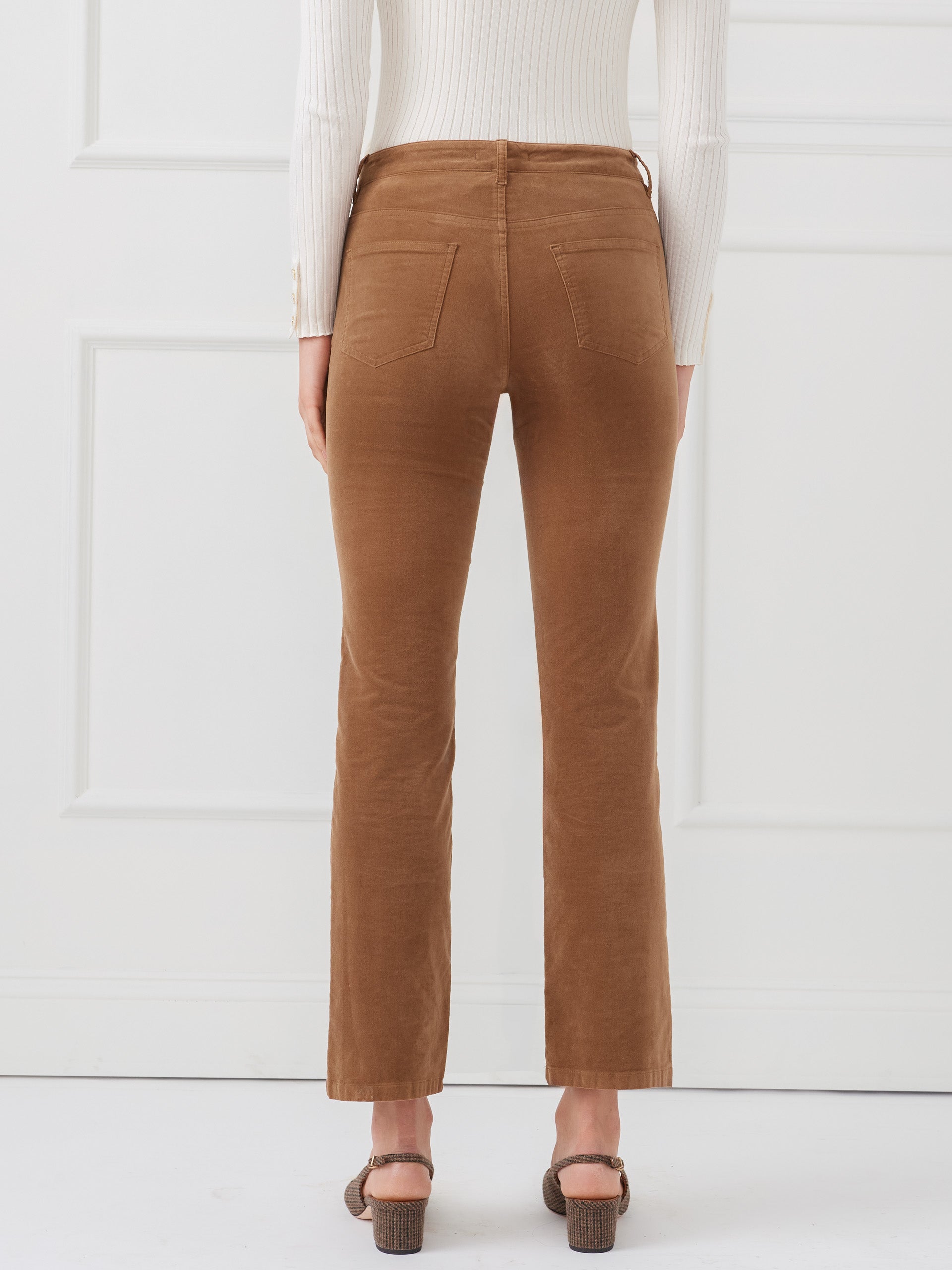 J.McLaughlin lenni pants in camel in velvet.