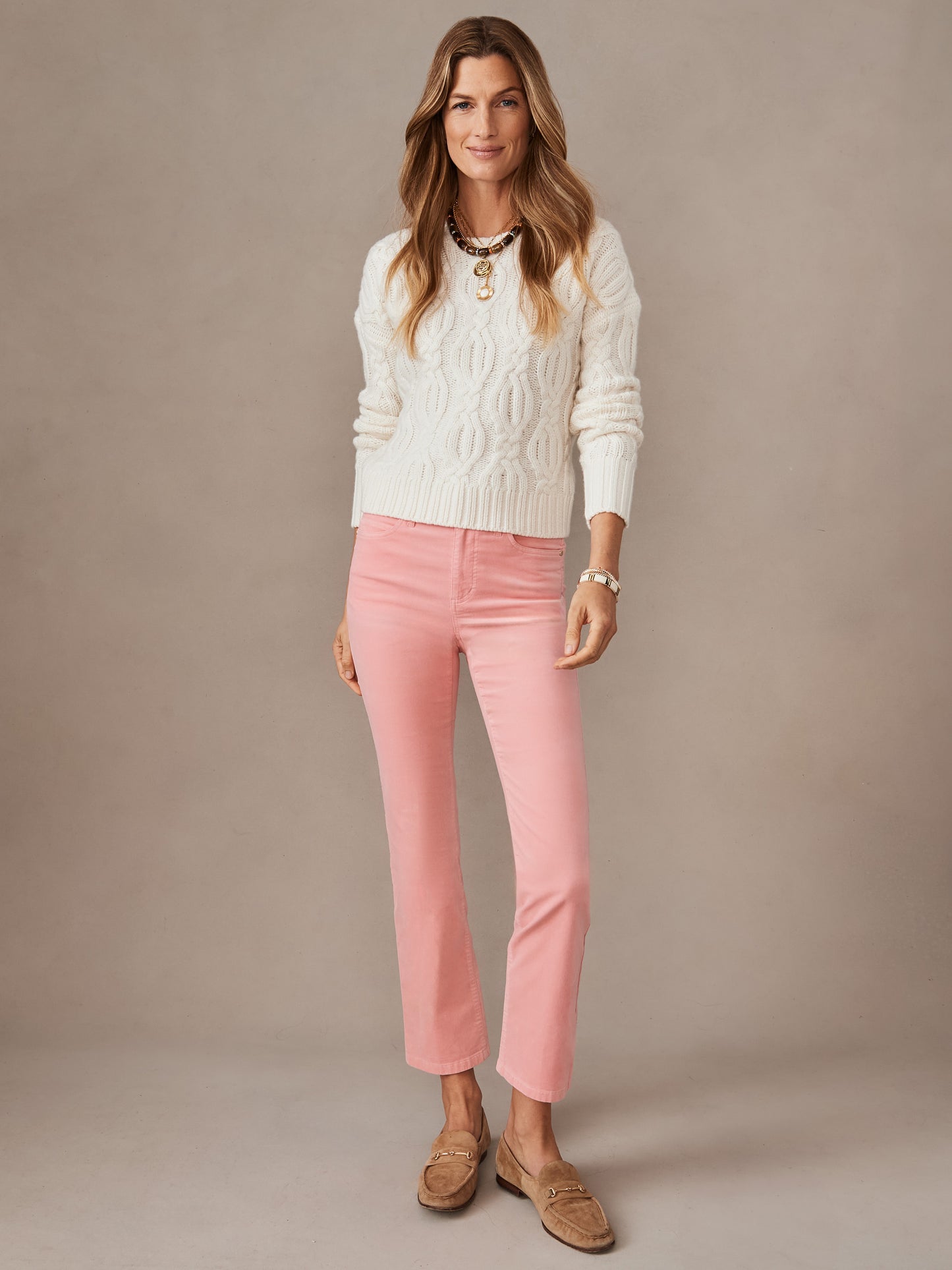 J.McLaughlin Lenni pants in coral made with stretch velveteen. 