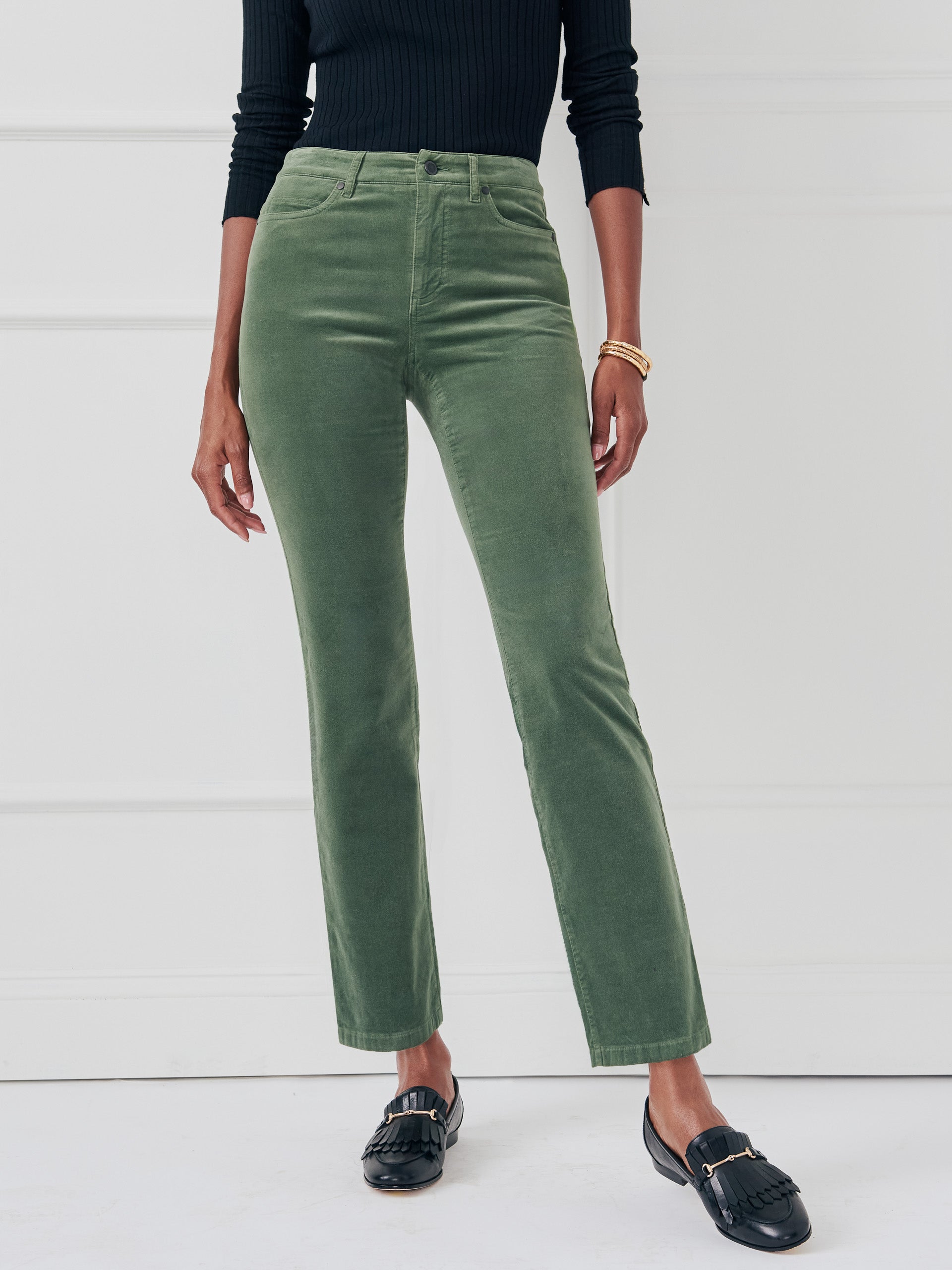 J.McLaughlin lenni pants in cypress in velvet.