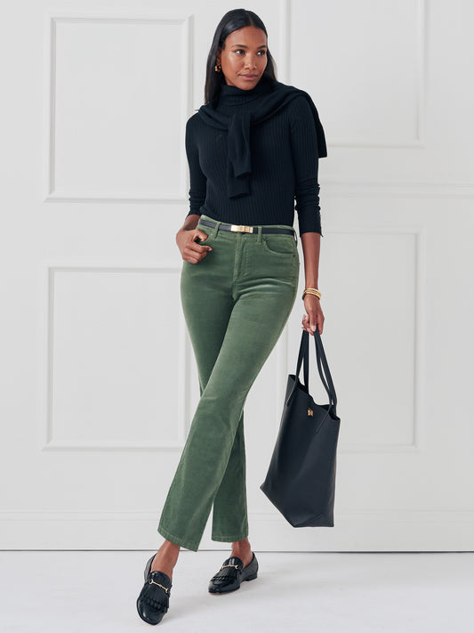 J.McLaughlin lenni pants in cypress in velvet.