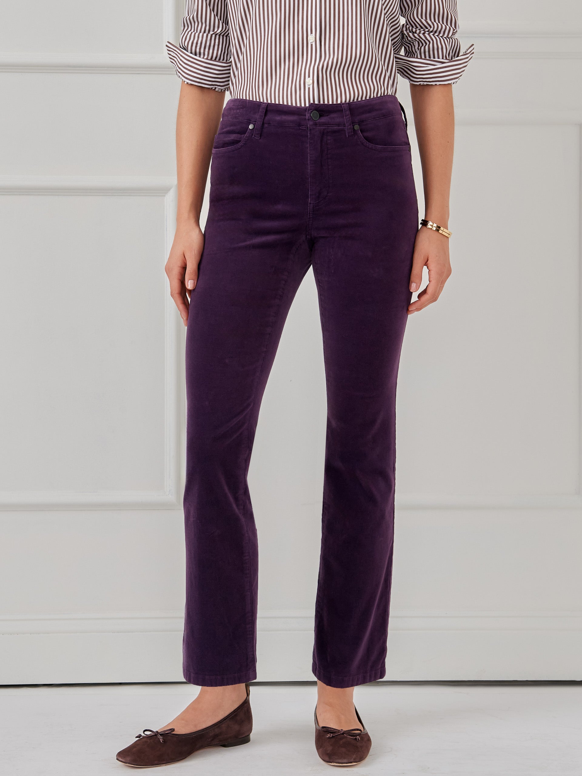 J.McLaughlin lenni pants in jewel purple in velvet.