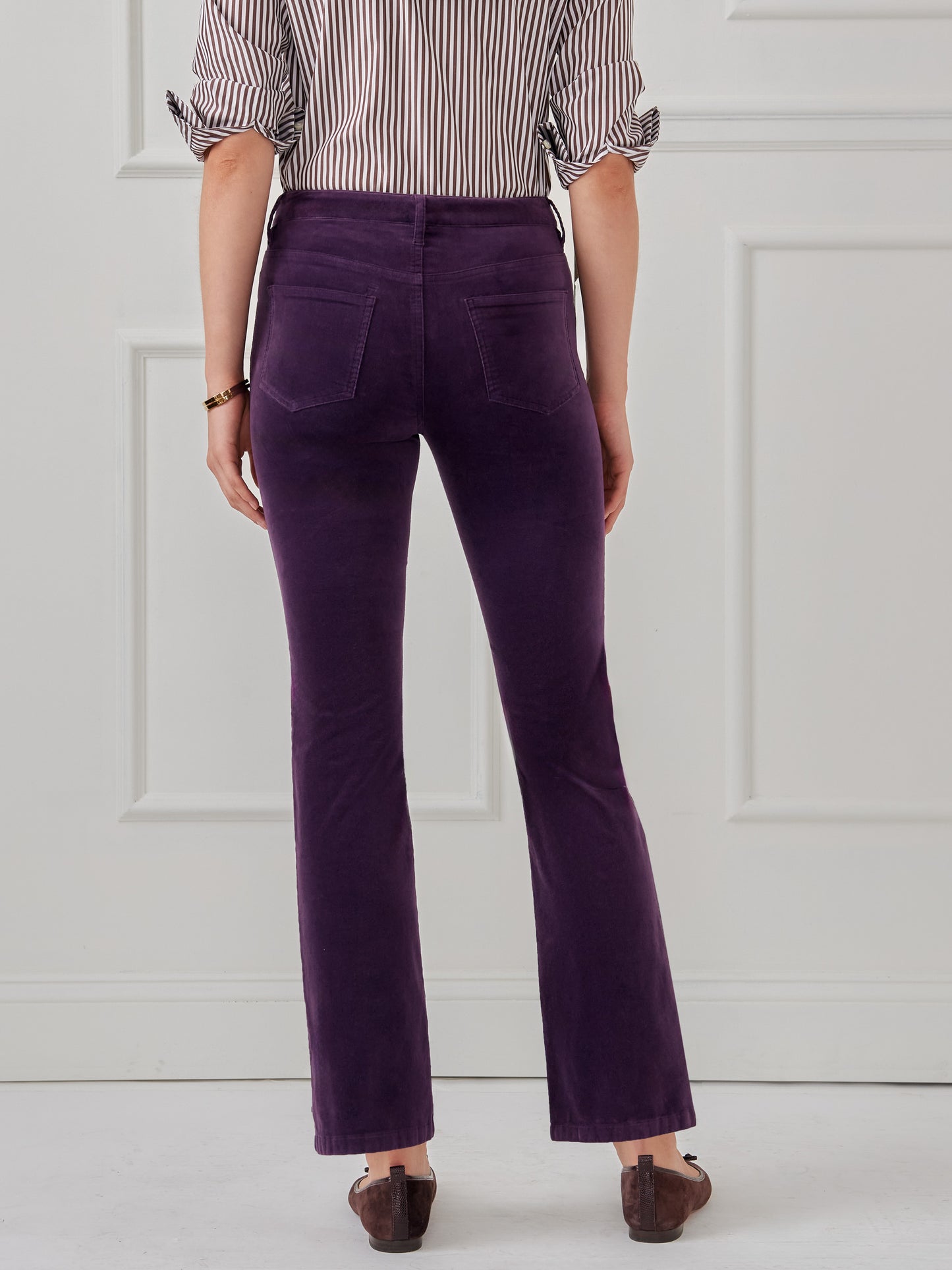 J.McLaughlin lenni pants in jewel purple in velvet.
