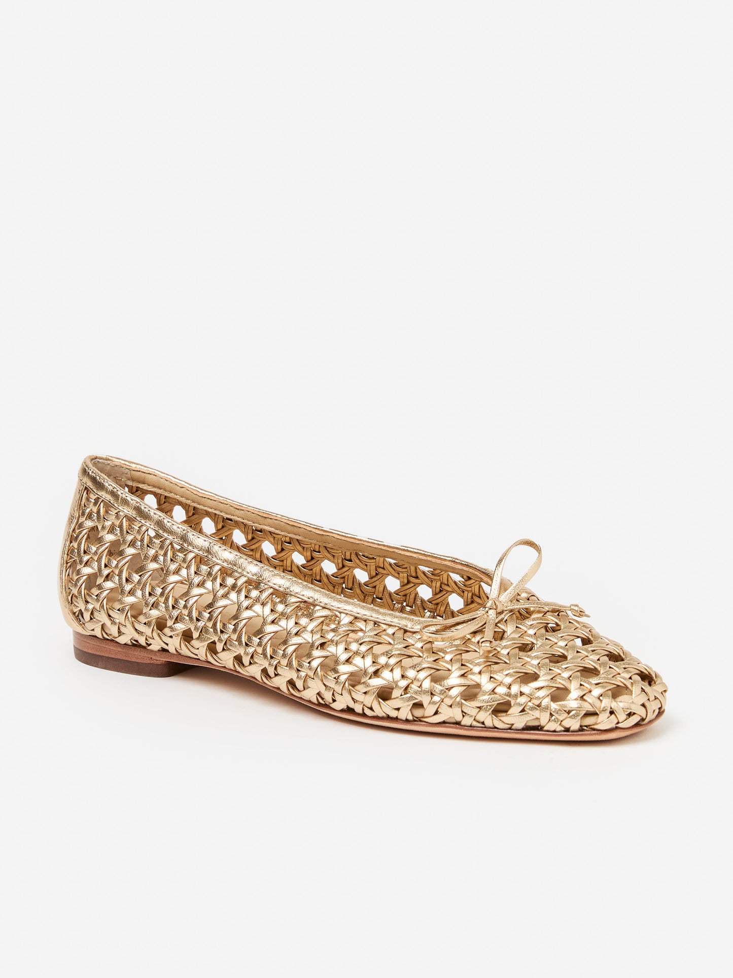 J.McLaughlin Leonor flats in gold made with leather.