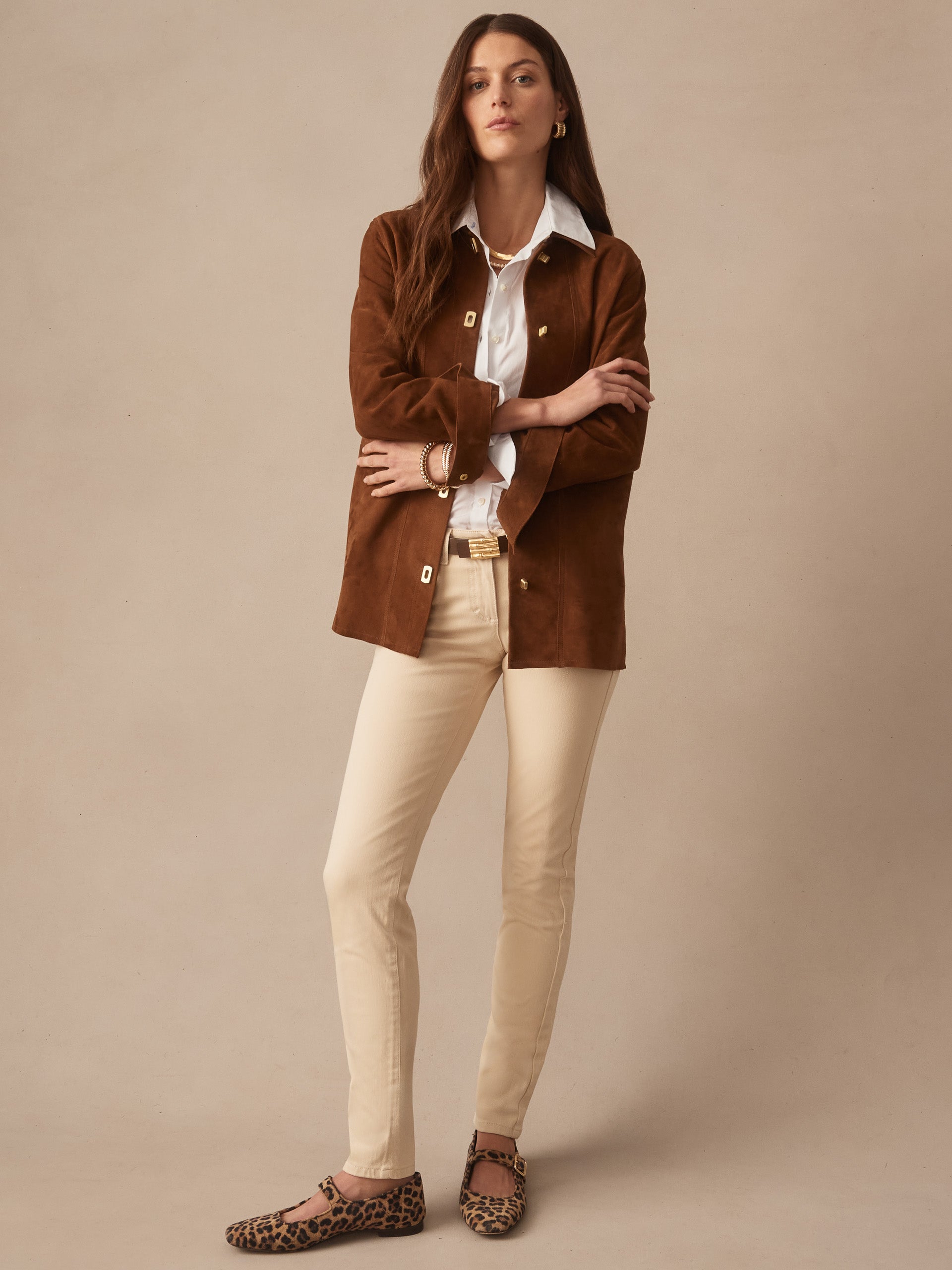  J.McLaughlin Lexi jeans in raw beige made with woven denim.